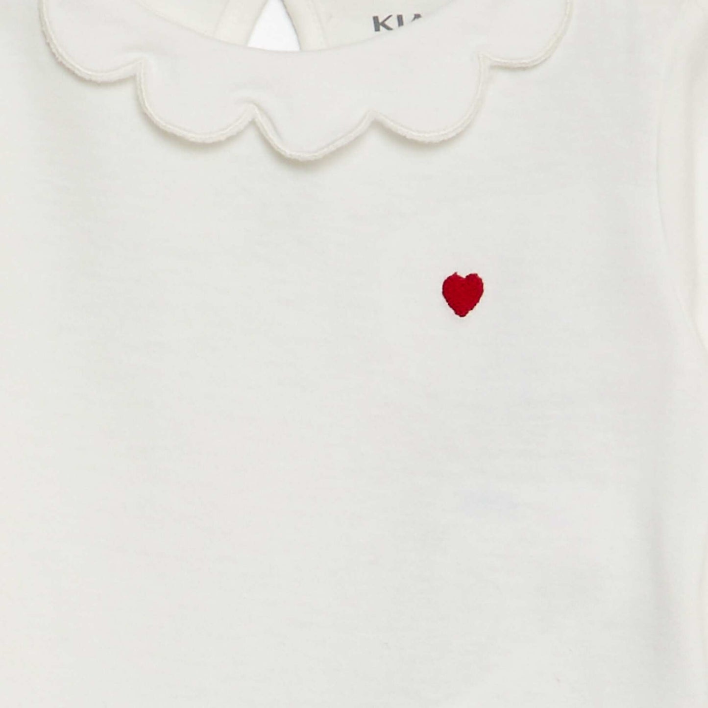 T-shirt with small ruffled collar WHITE