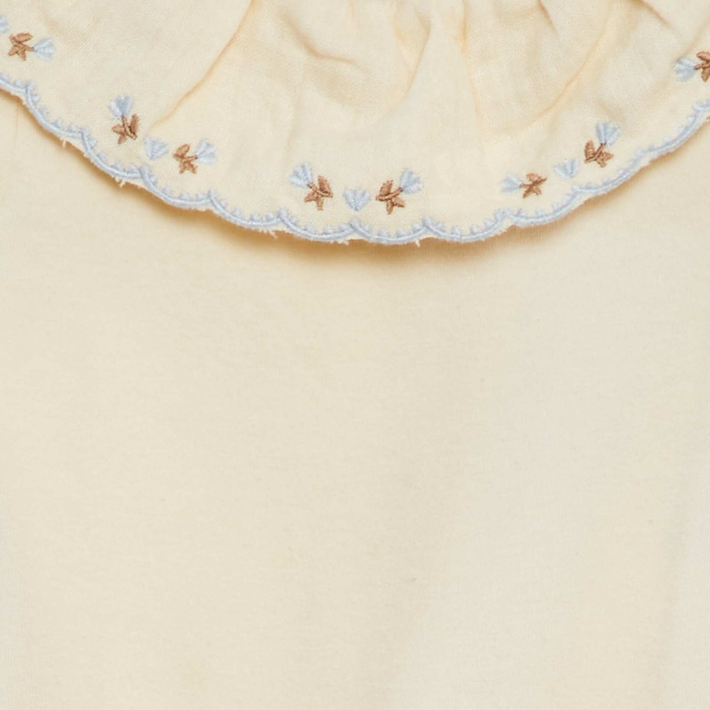 Bodysuit with large embroidered collar WHITE