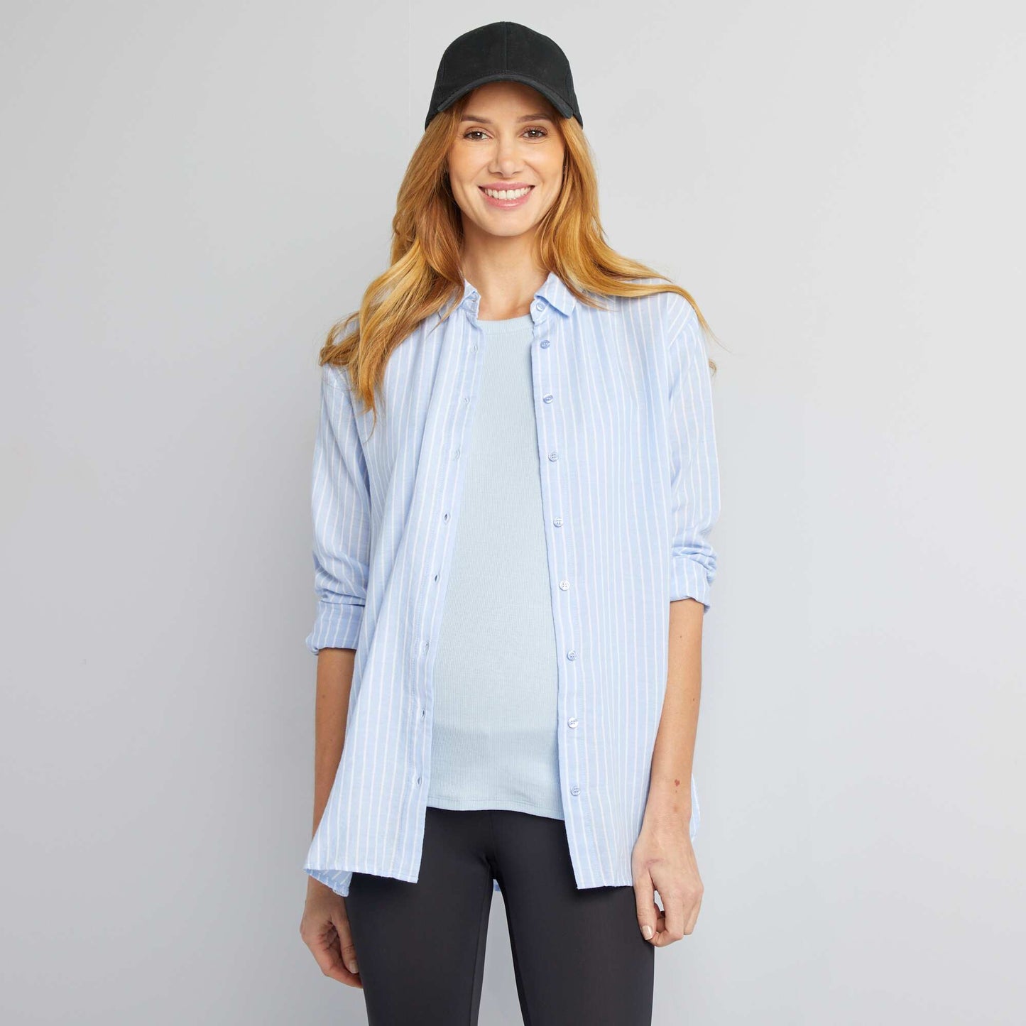 Loose-fitting maternity shirt BLUE