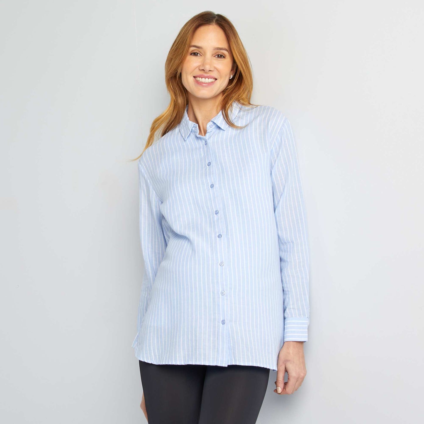 Loose-fitting maternity shirt BLUE