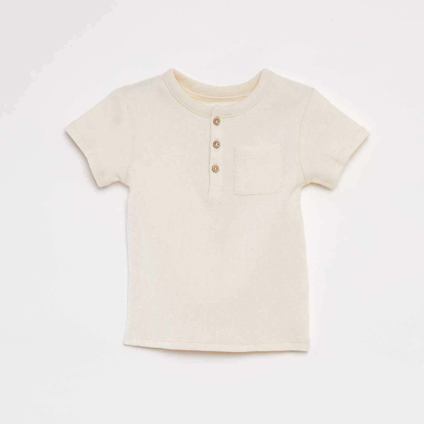 Waffle-knit T-shirt and shorts pyjama set - 2-piece set WHITE