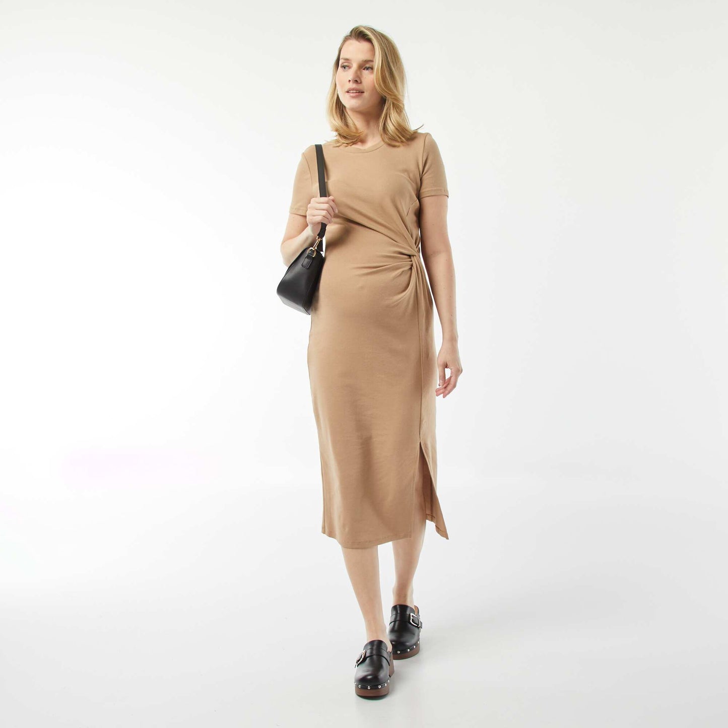 Maternity midi dress BEIGE