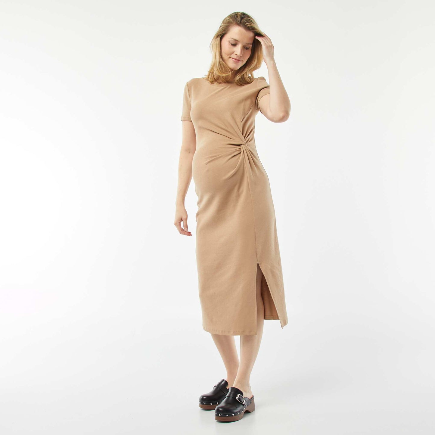 Maternity midi dress BEIGE