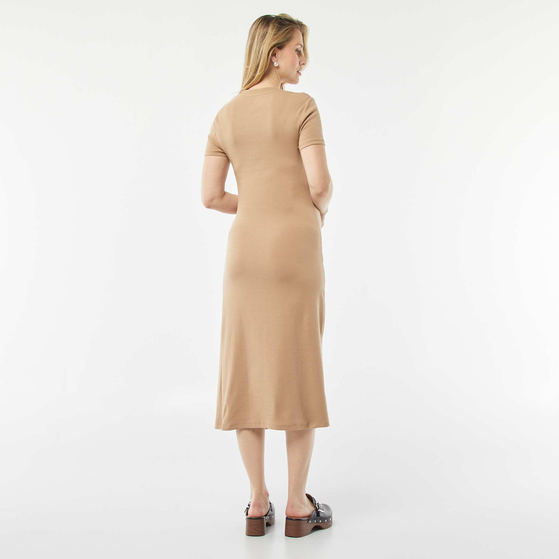 Maternity midi dress BEIGE