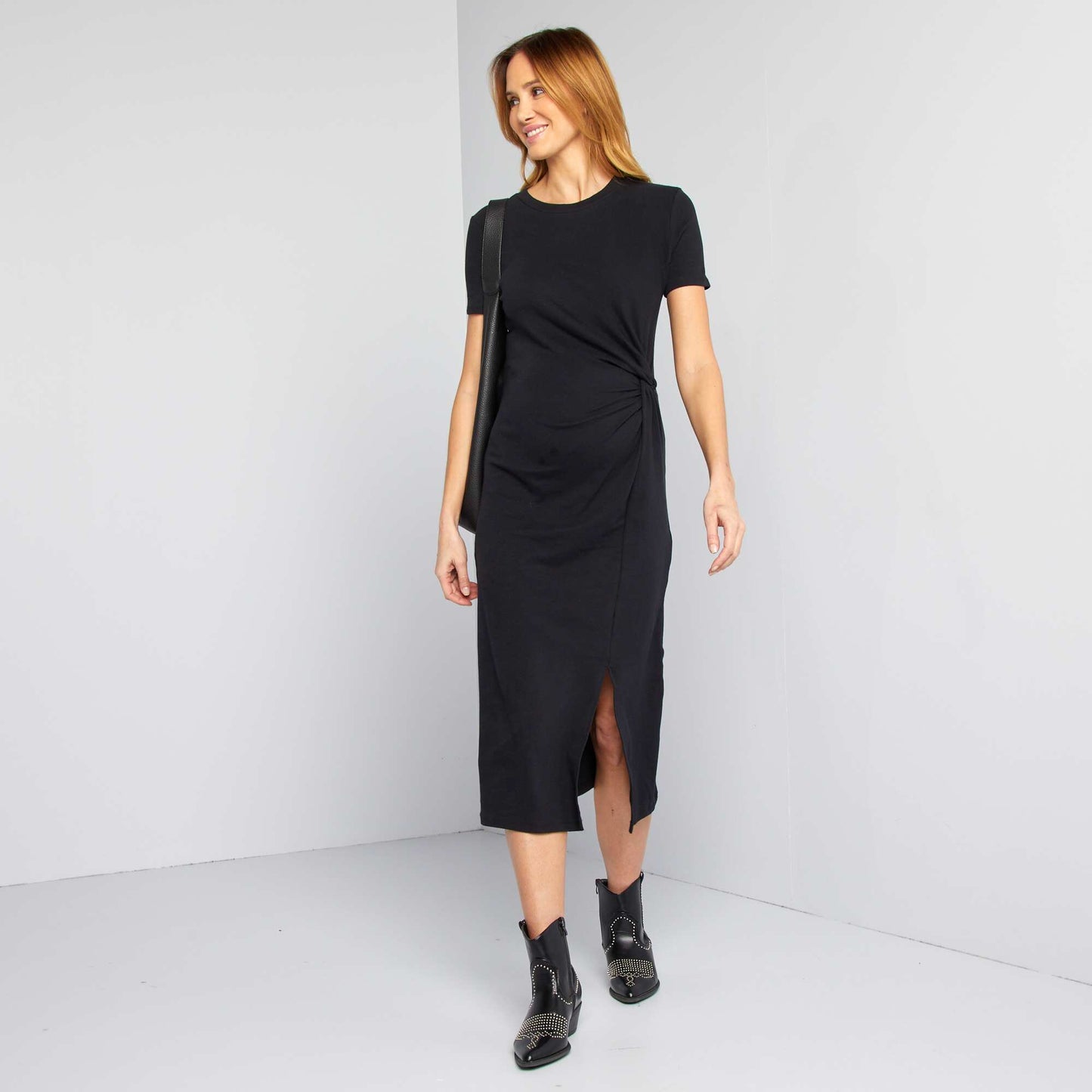 Maternity midi dress BLACK