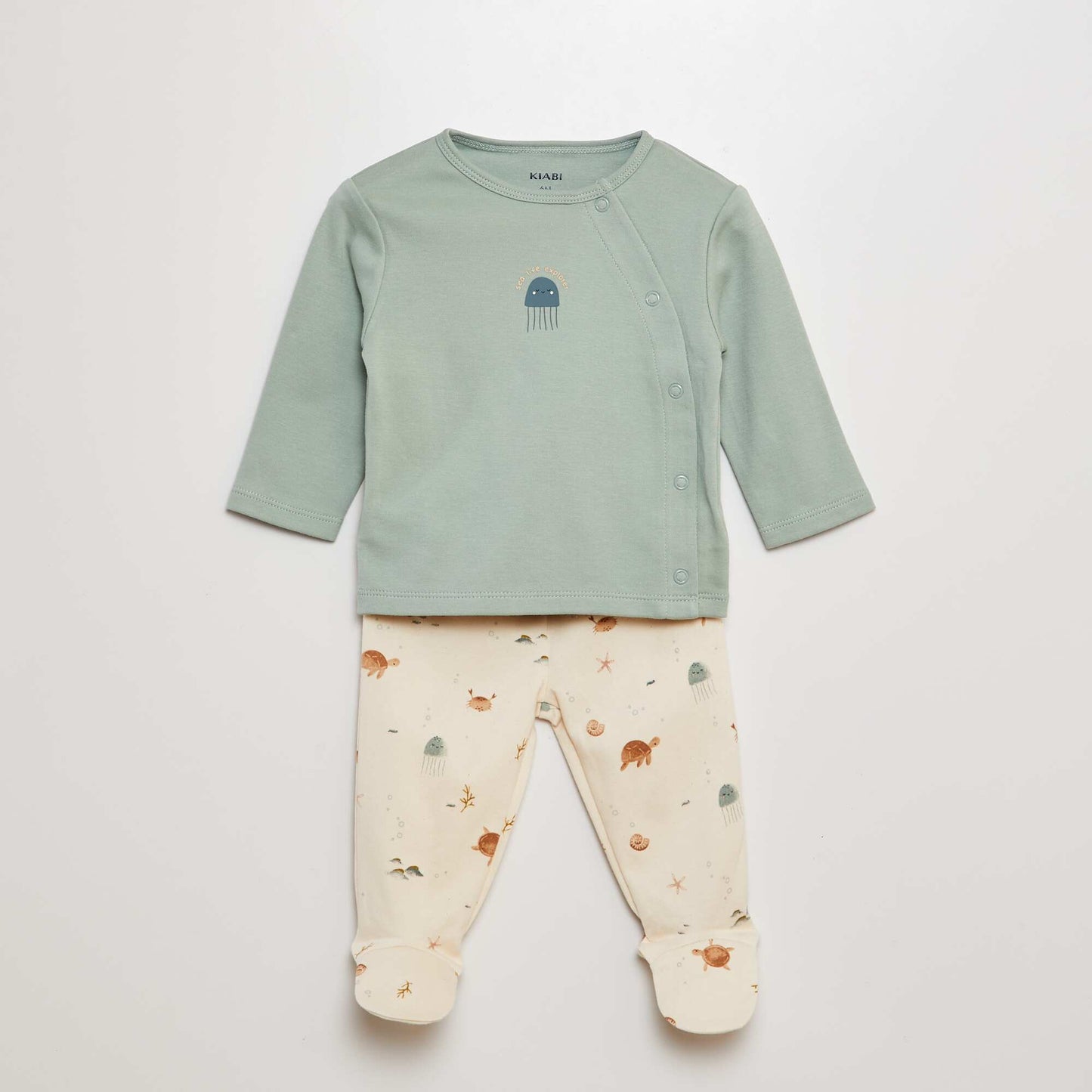 T-shirt and trousers pyjama set with feet - 2-piece set WHITE