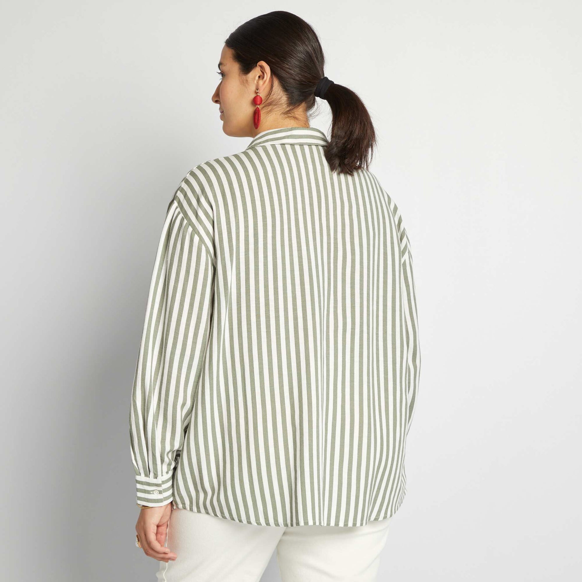 Linen-blend shirt BEIGE