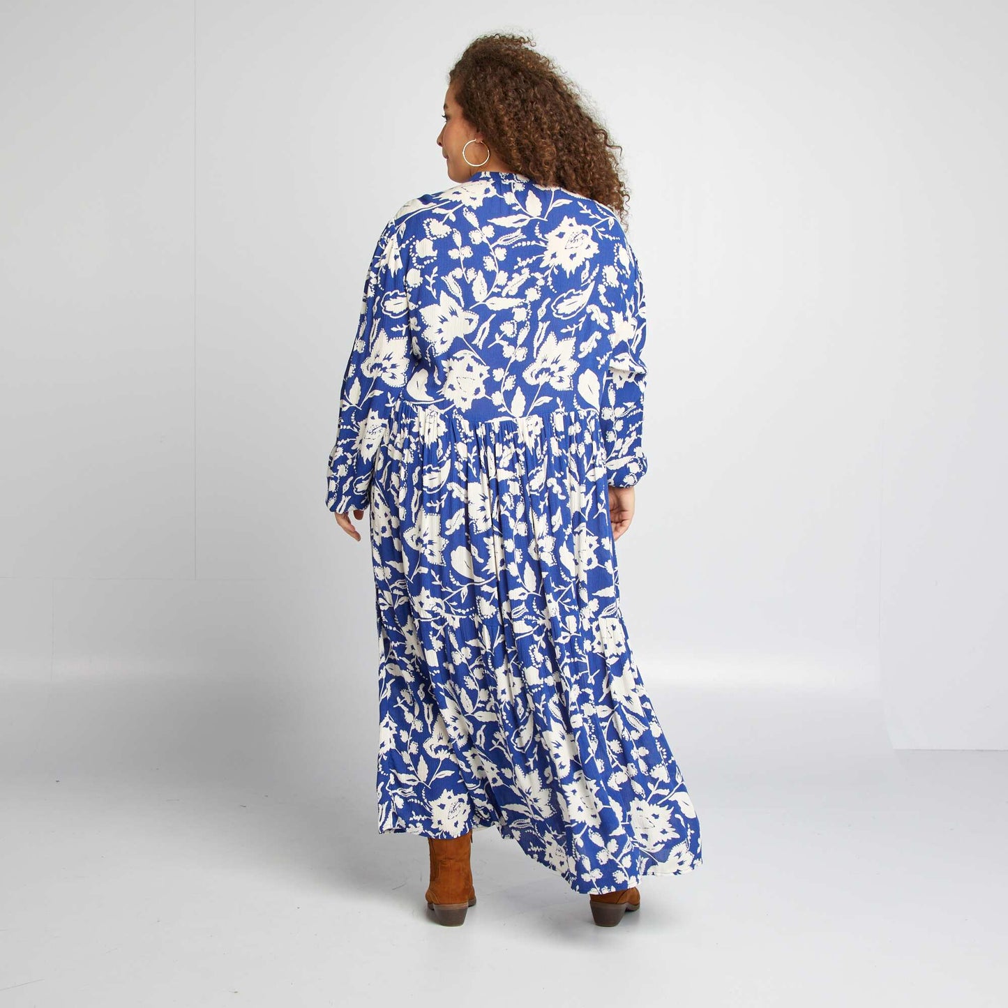 Long patterned dress BLUE