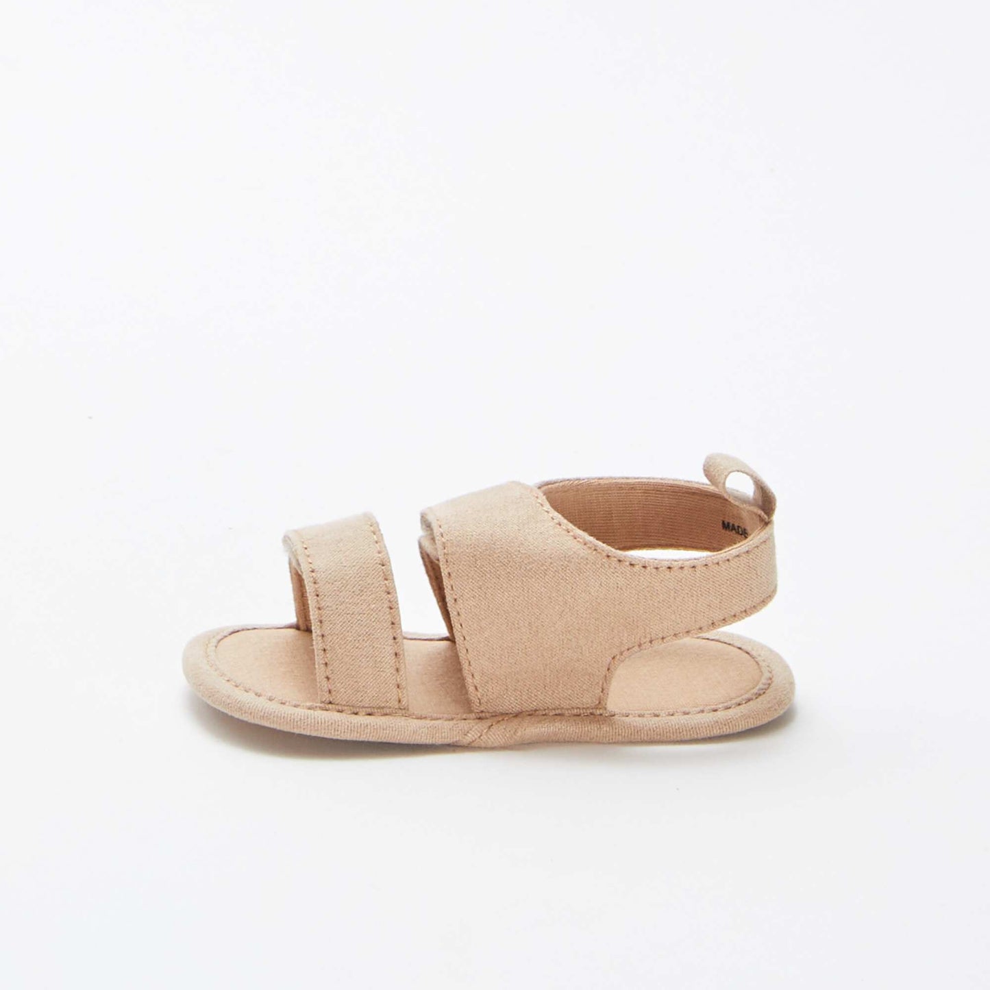 Canvas hook and loop sandals BEIGE