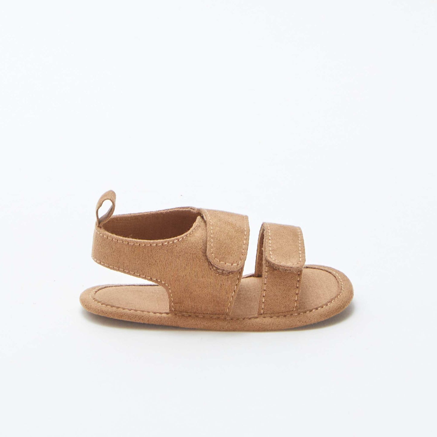 Canvas hook and loop sandals BROWN