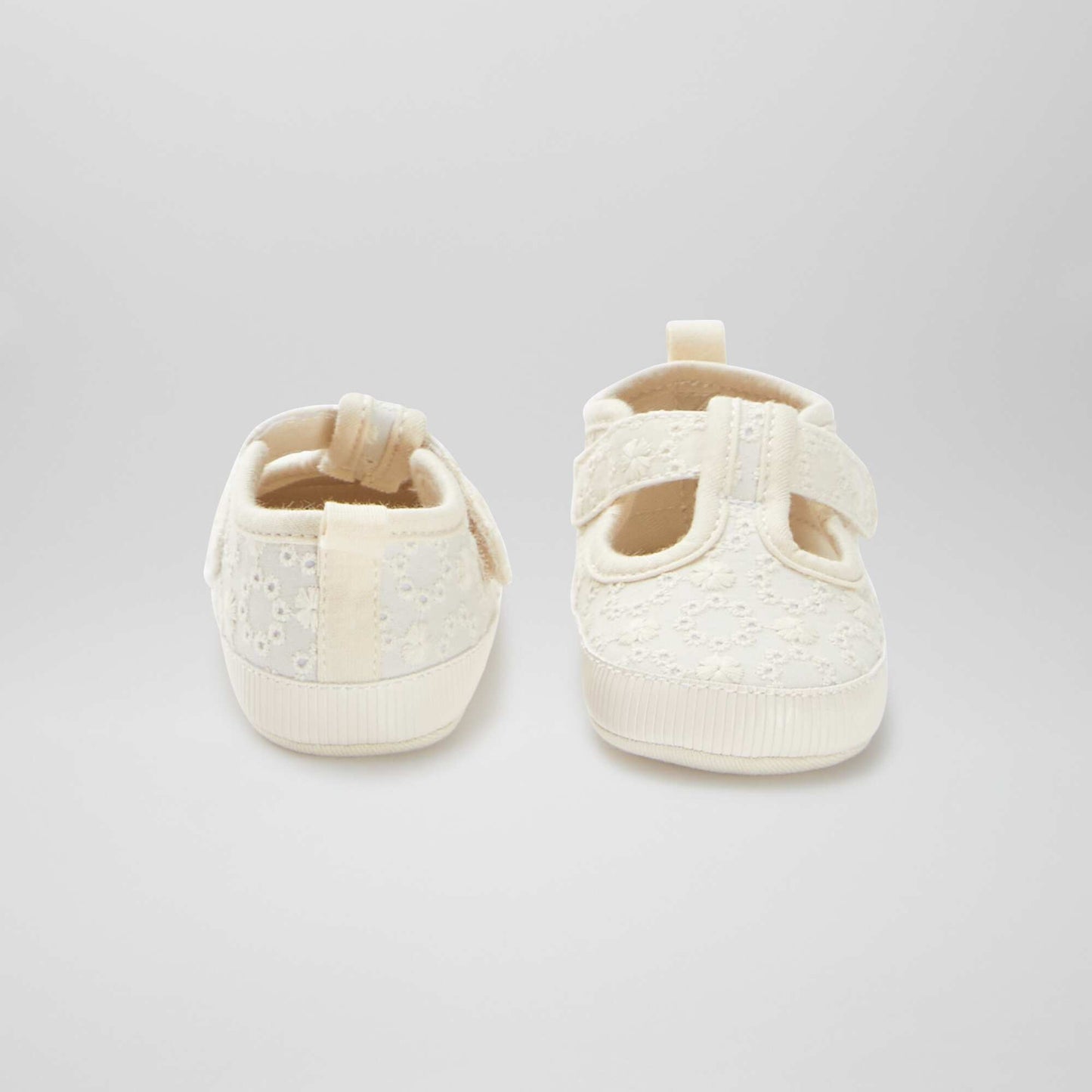 Trainer-style slippers with broderie anglaise BEIGE