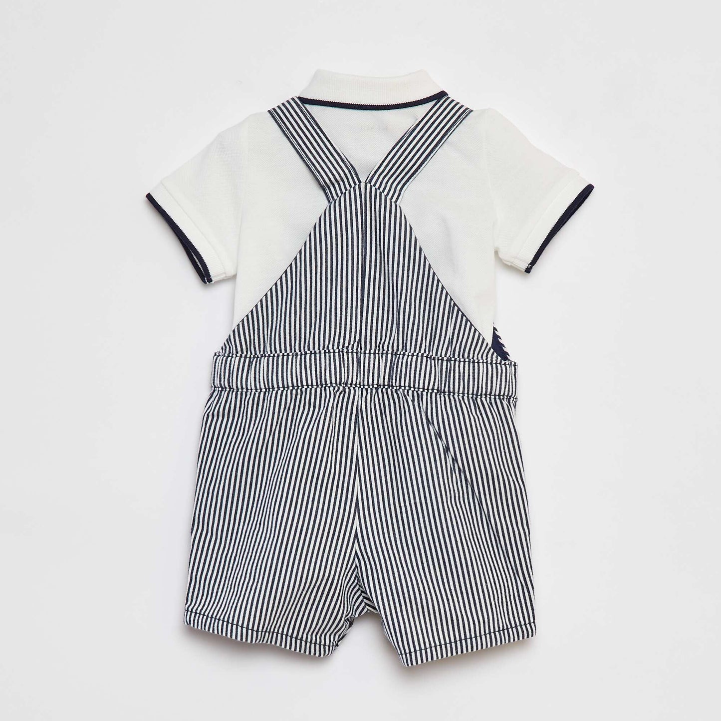 Polo shirt + dungarees set - 2-piece set WHITE