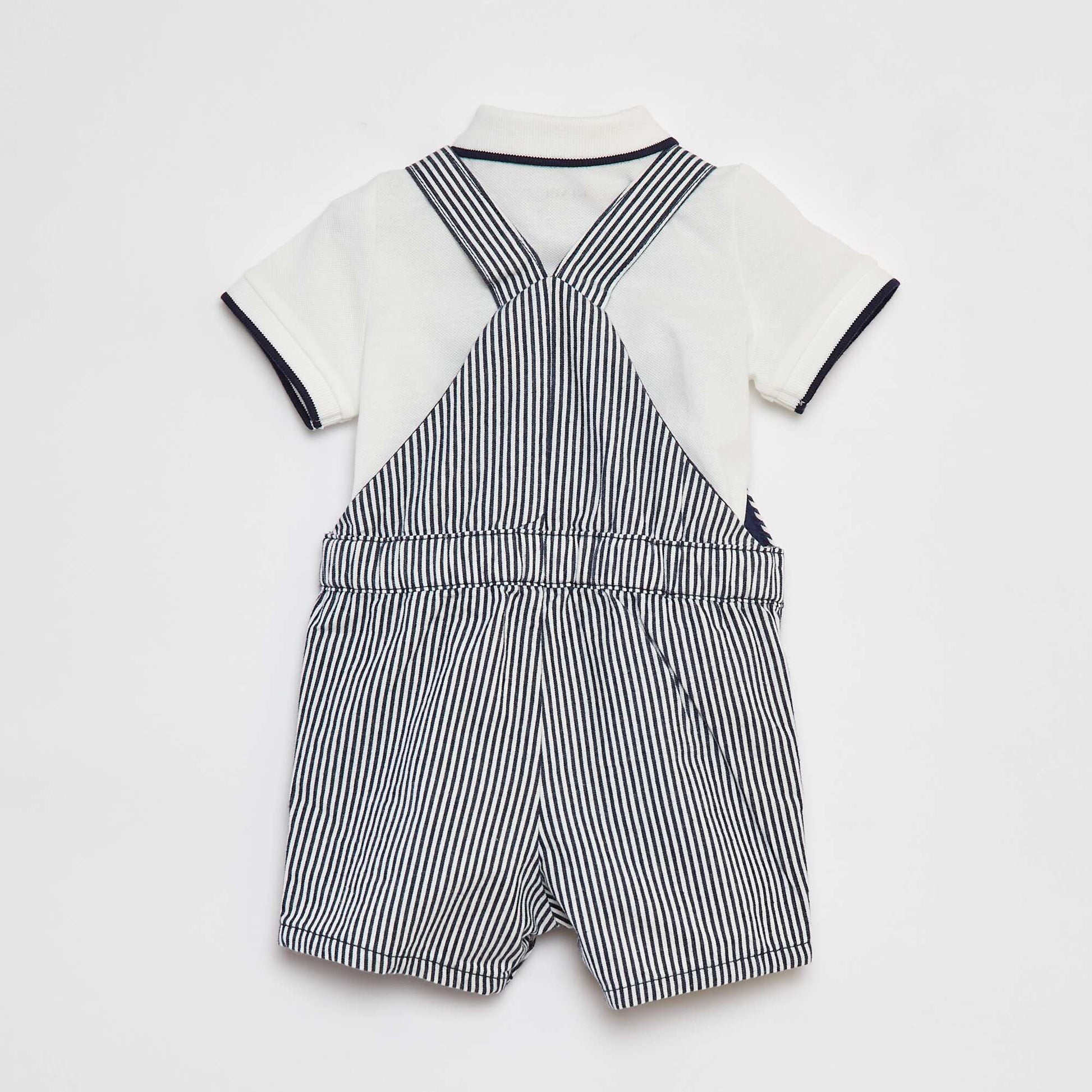Polo shirt + dungarees set - 2-piece set WHITE