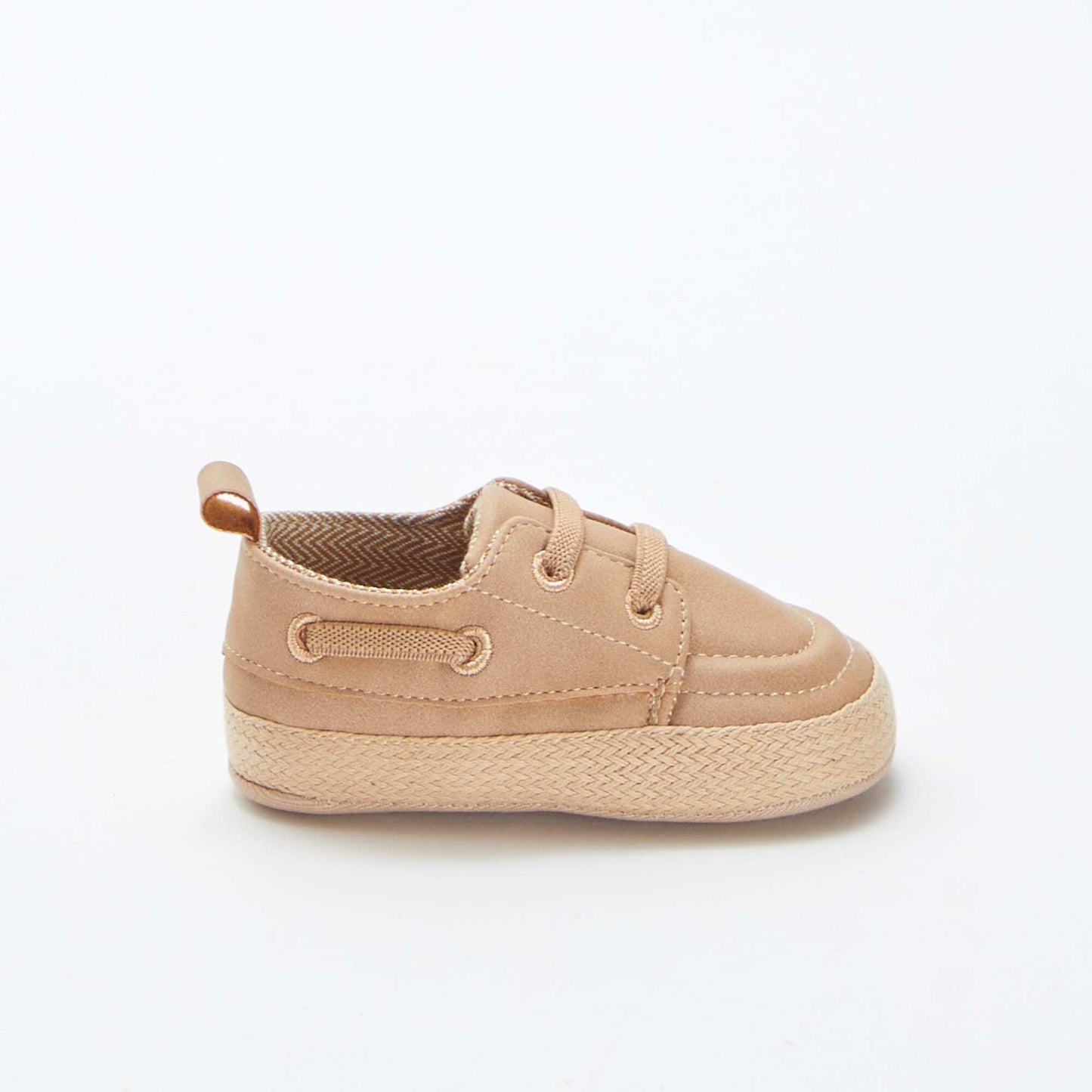 Deck shoes with elasticated laces BEIGE