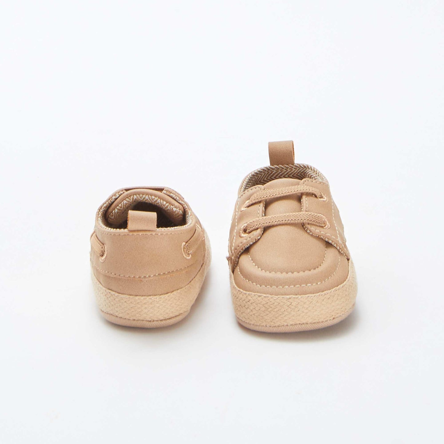 Deck shoes with elasticated laces BEIGE