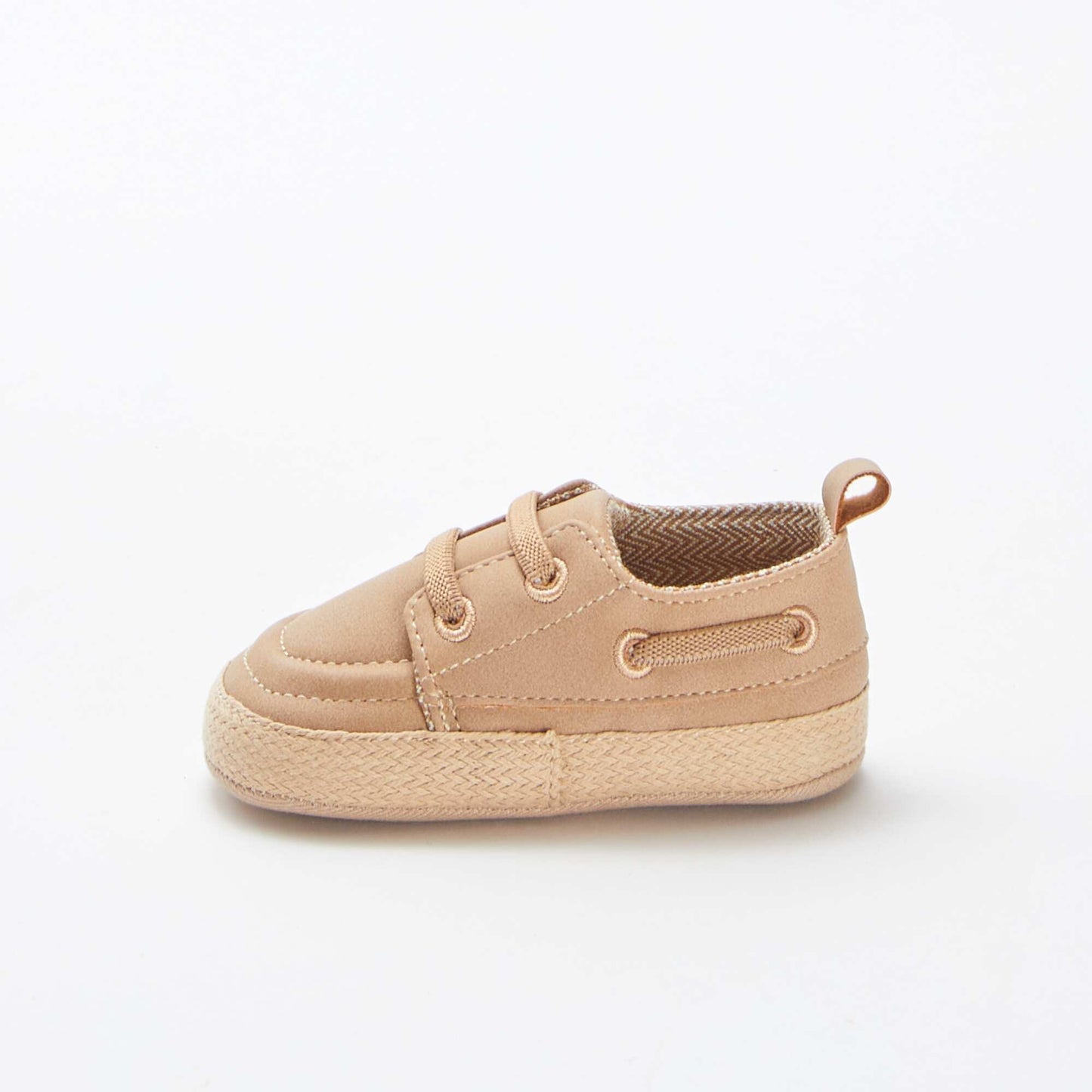 Deck shoes with elasticated laces BEIGE