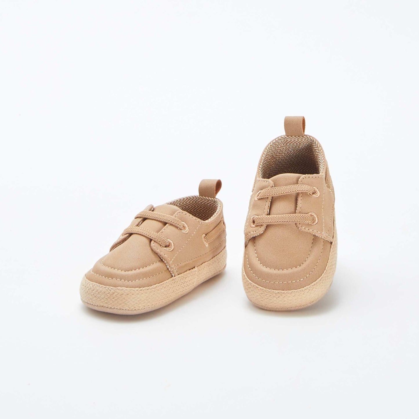 Deck shoes with elasticated laces BEIGE