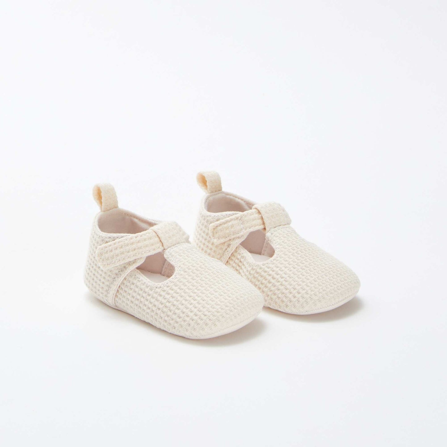 Cotton gauze semi-open slippers BEIGE