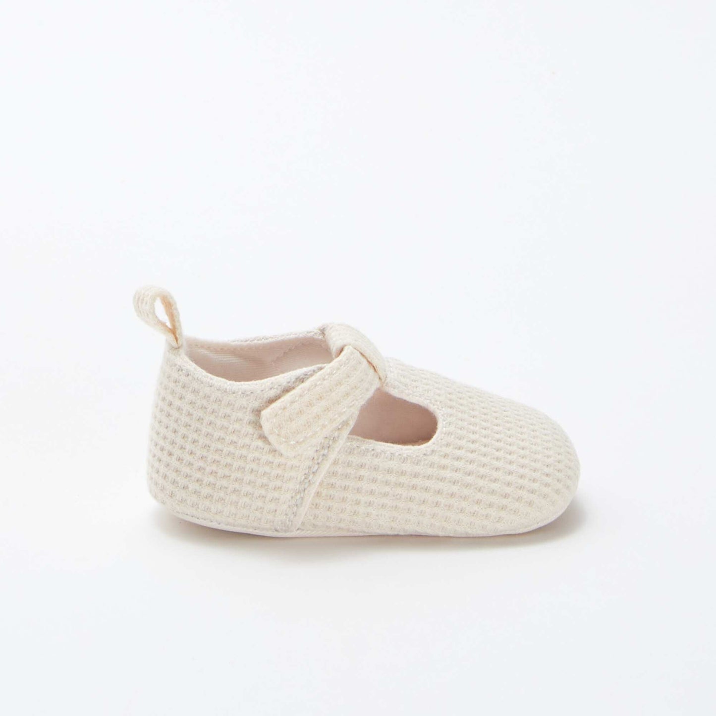 Cotton gauze semi-open slippers BEIGE