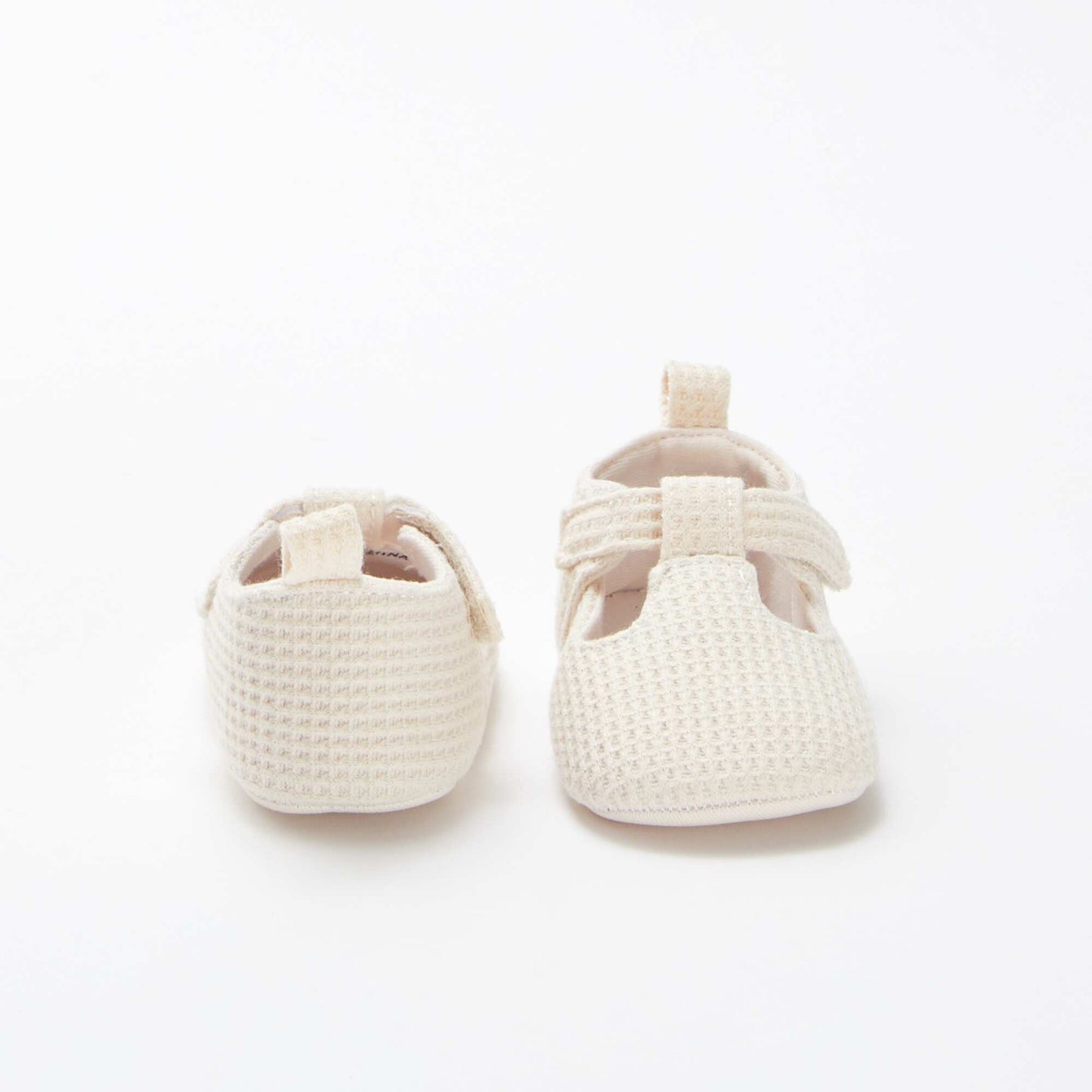 Cotton gauze semi-open slippers BEIGE