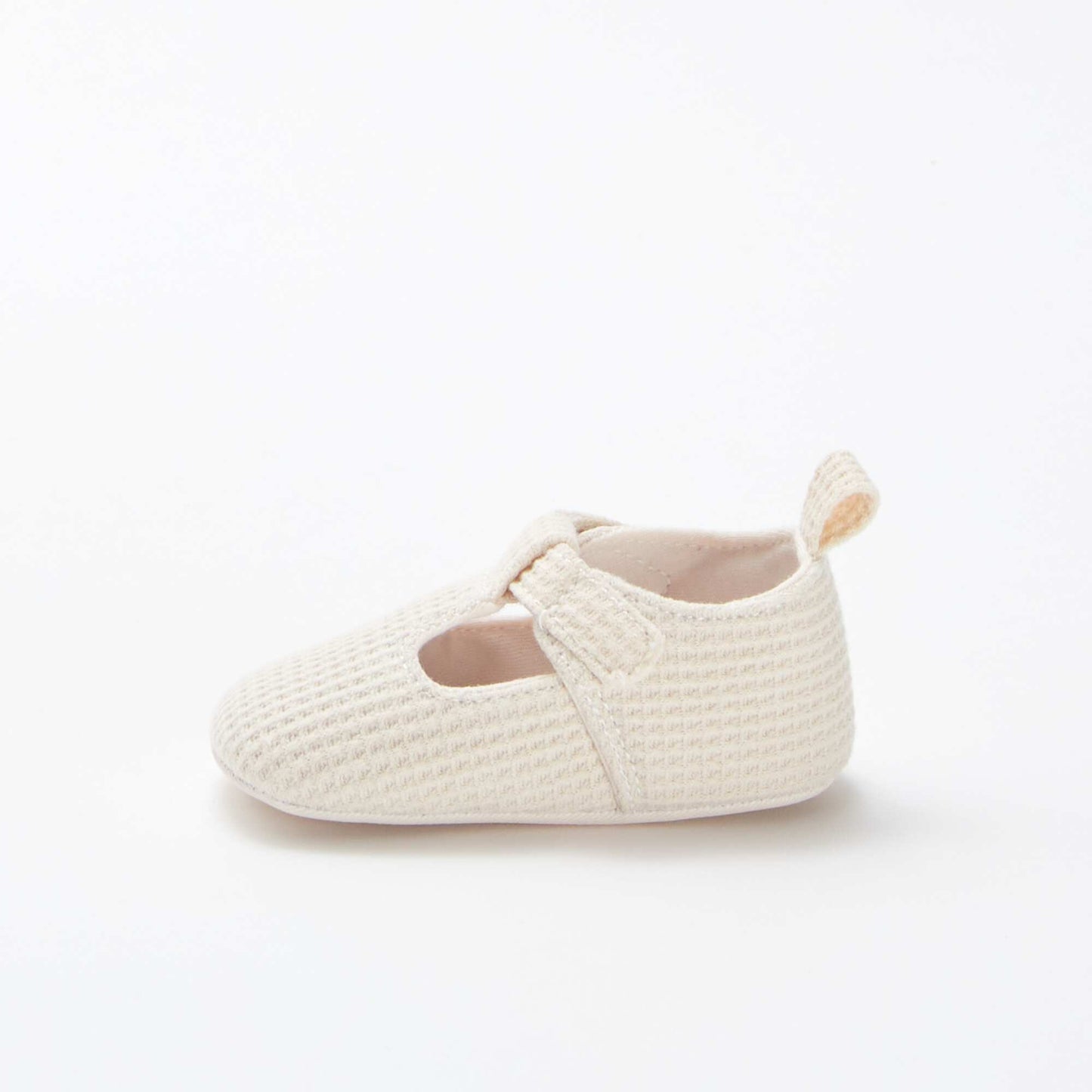 Cotton gauze semi-open slippers BEIGE