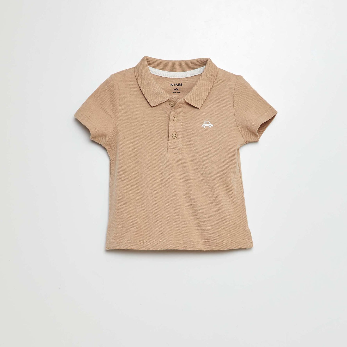 Cotton piqué polo shirt BEIGE