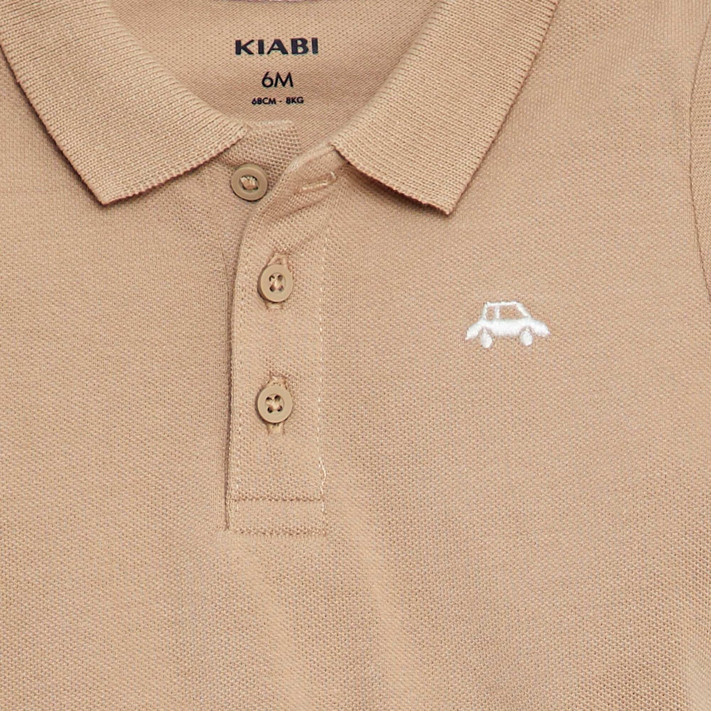 Cotton piqué polo shirt BEIGE