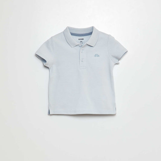 Cotton piqué polo shirt BLUE