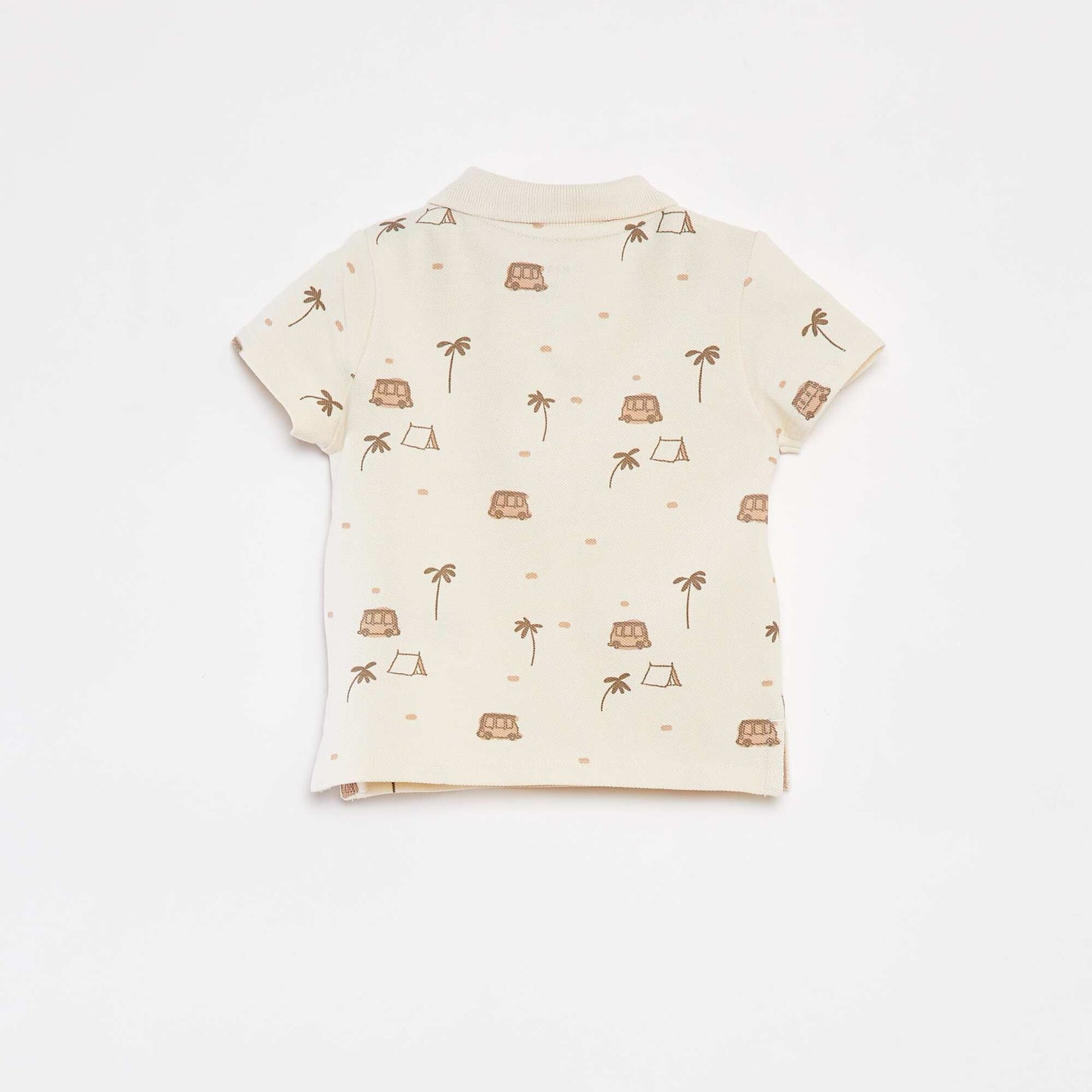 تيشرت بولو قصير الأكمام من القطن المخرم تيشرت بولو