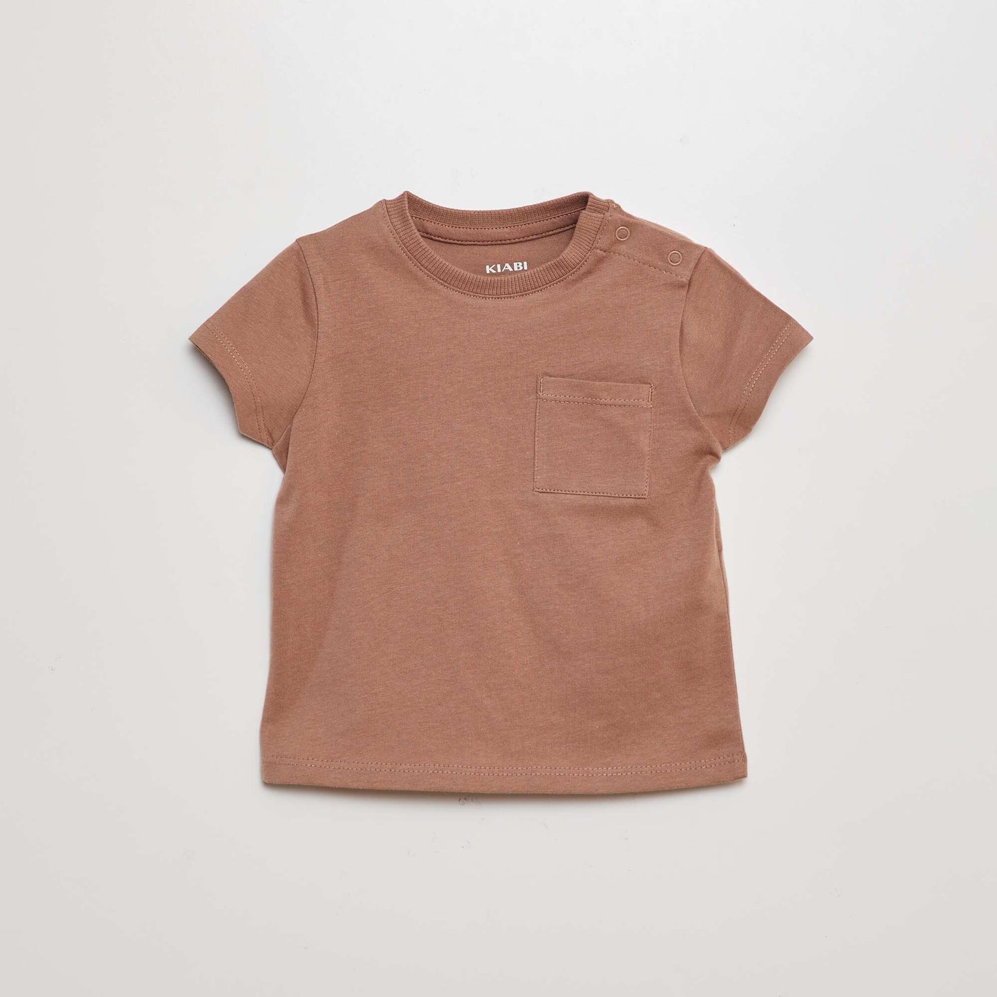 Plain short-sleeved T-shirt BROWN