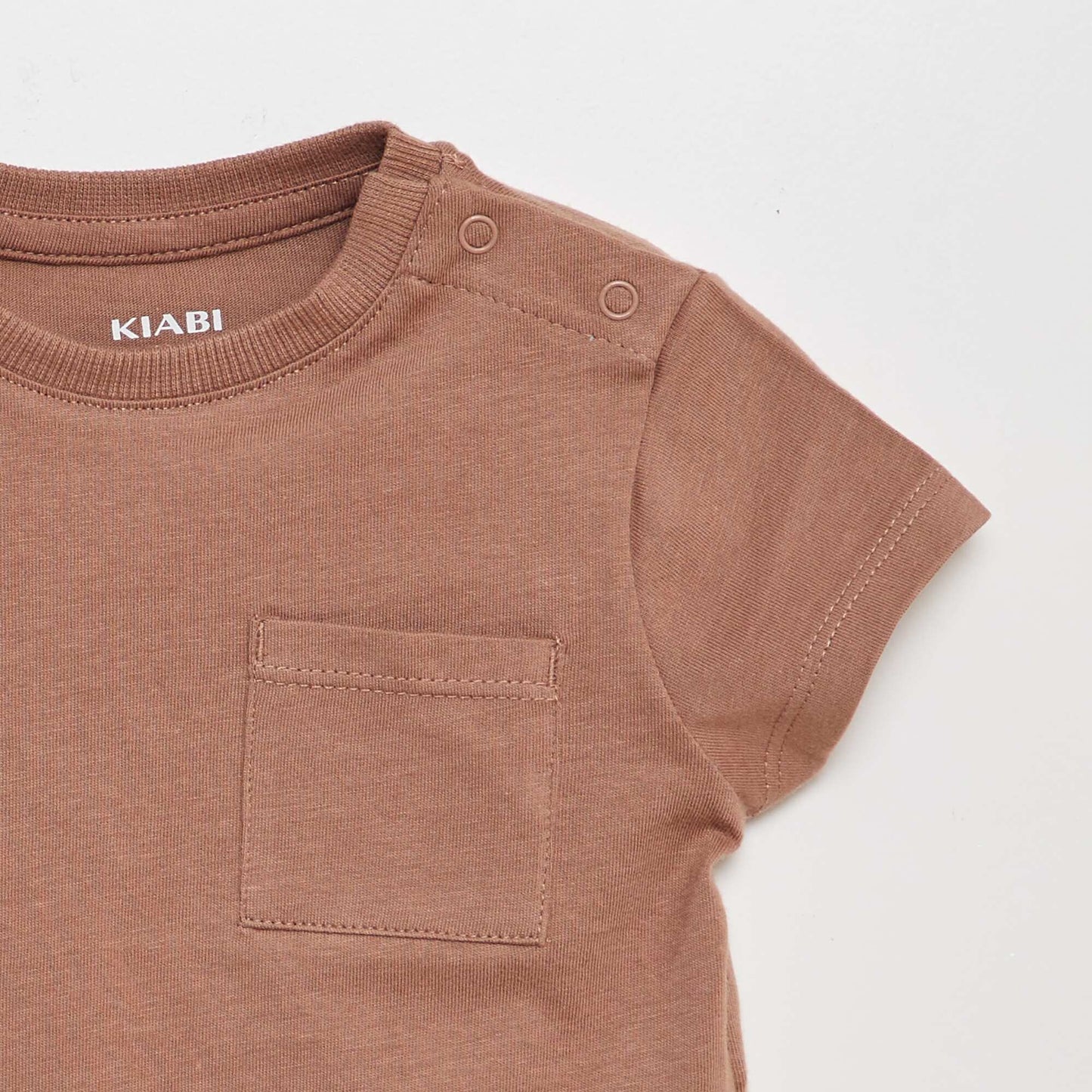 Plain short-sleeved T-shirt BROWN