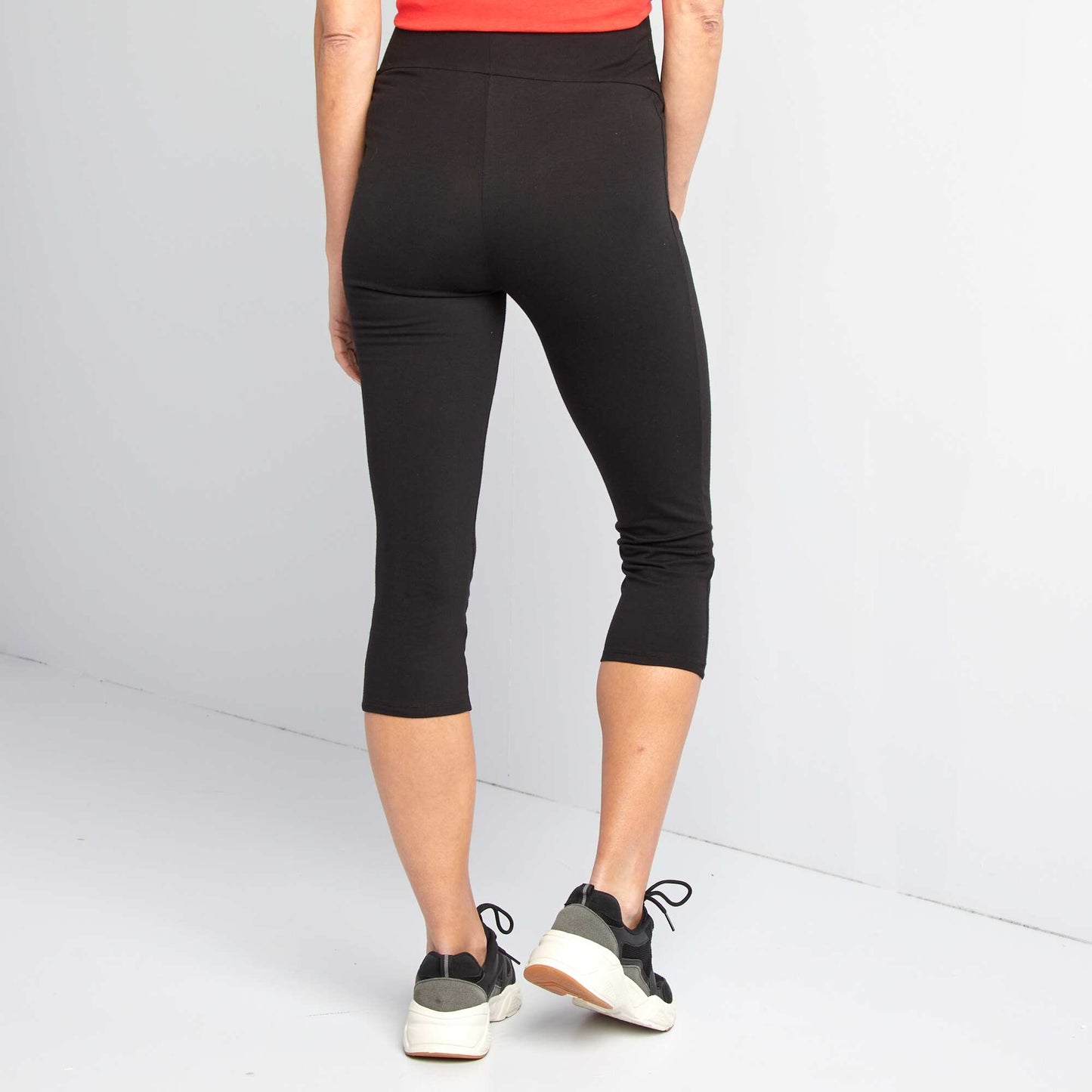 Cropped 7/8 length maternity leggings BLACK