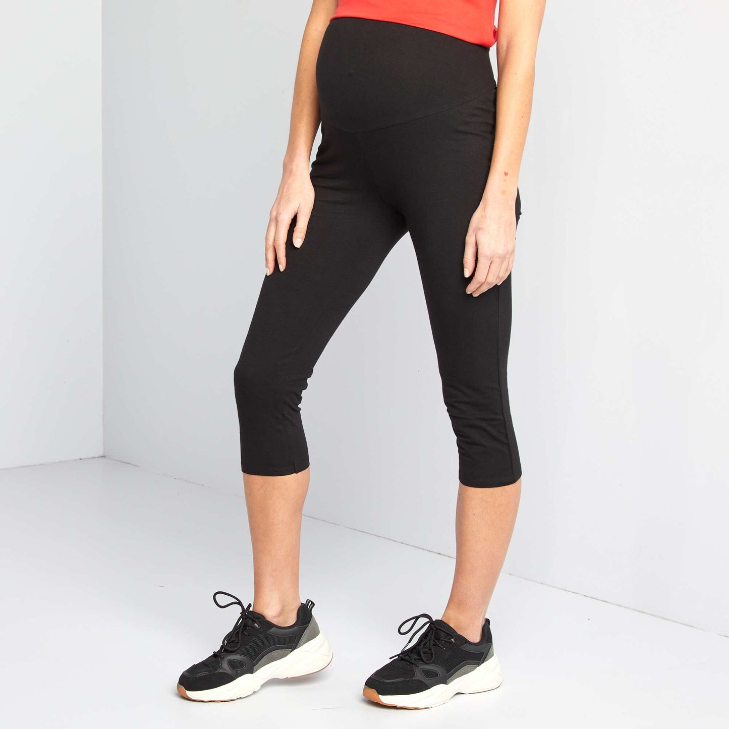 Cropped 7/8 length maternity leggings BLACK