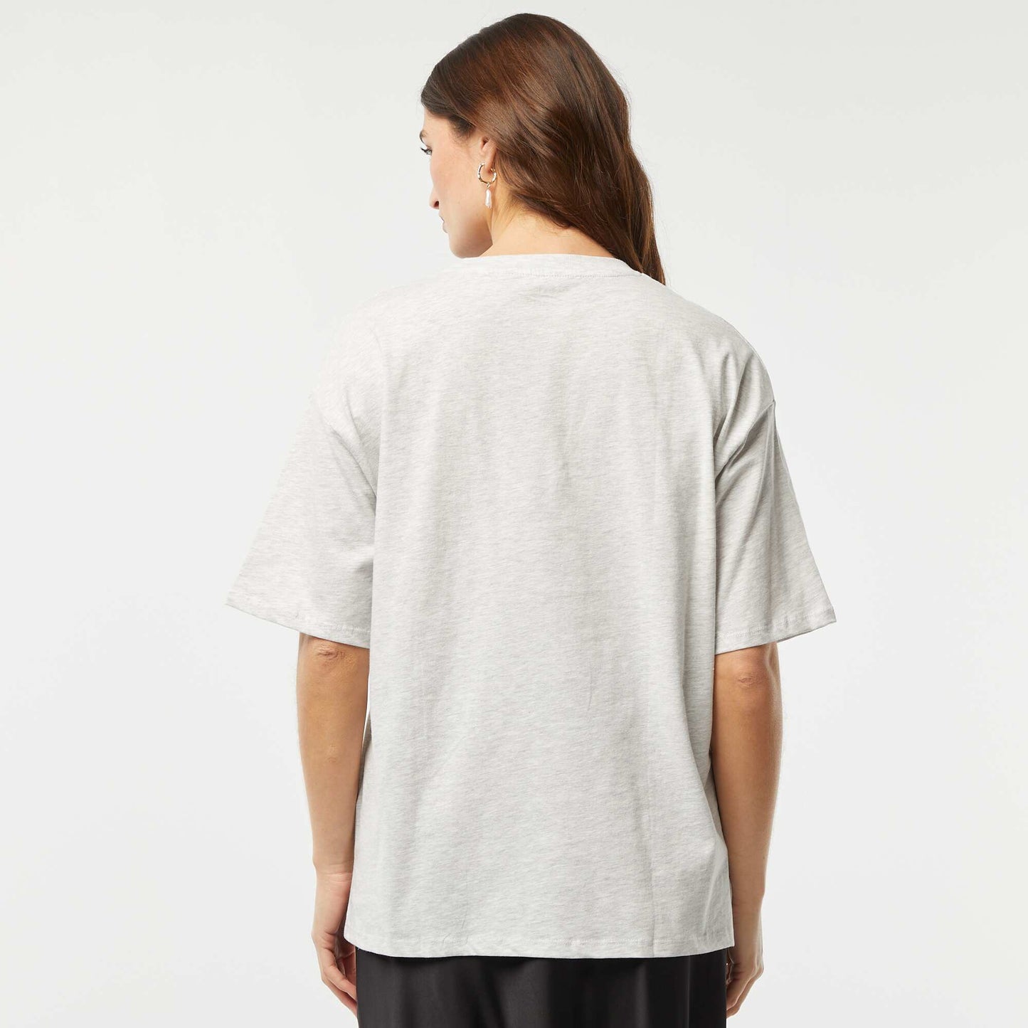 Printed short-sleeved jersey T-shirt GREY