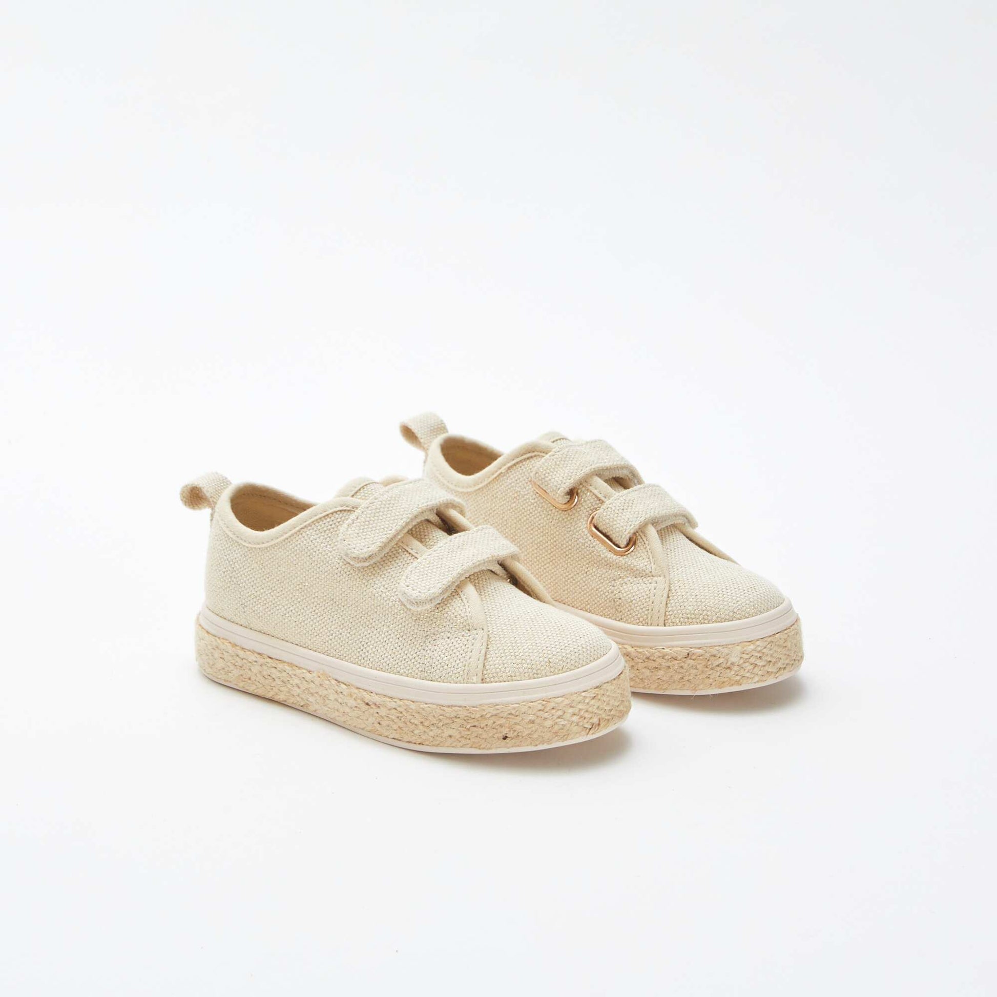Low-top glitter trainers BEIGE