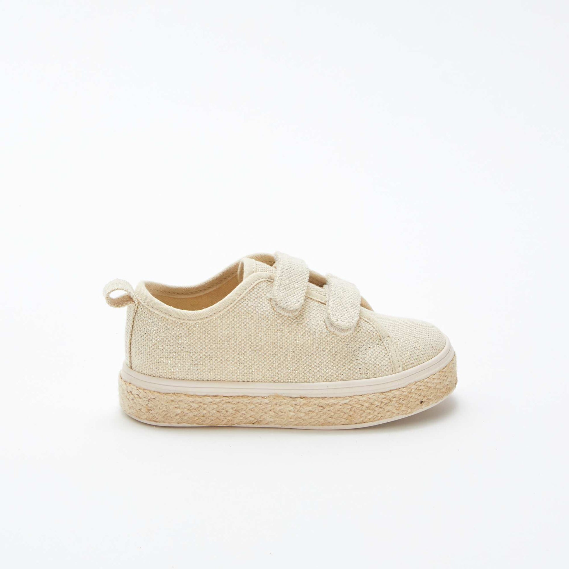 Low-top glitter trainers BEIGE