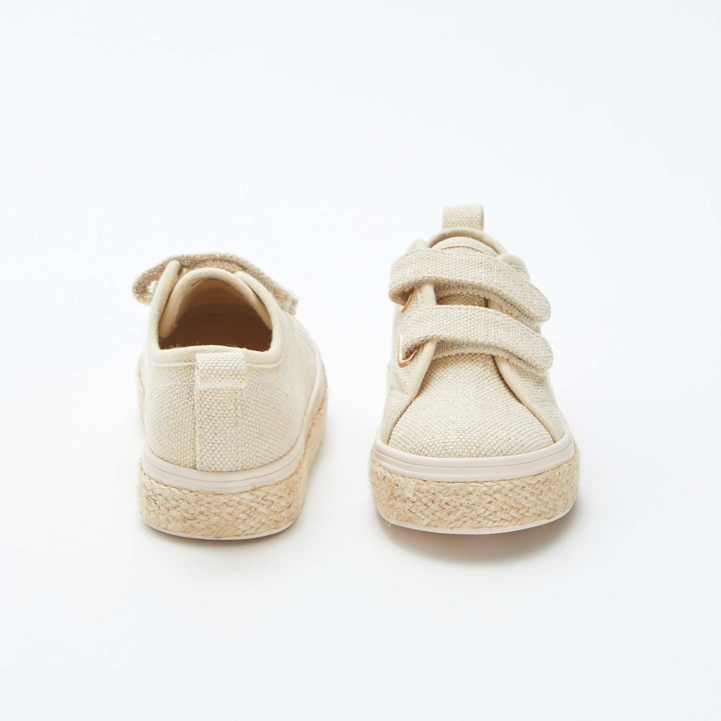 Low-top glitter trainers BEIGE