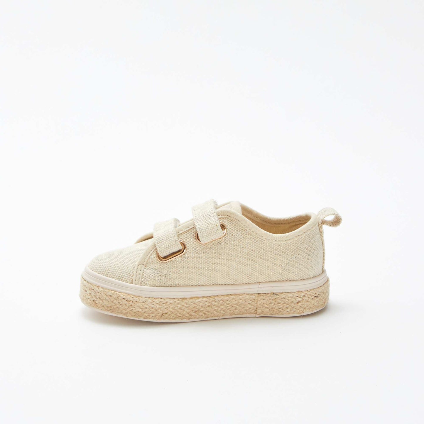 Low-top glitter trainers BEIGE