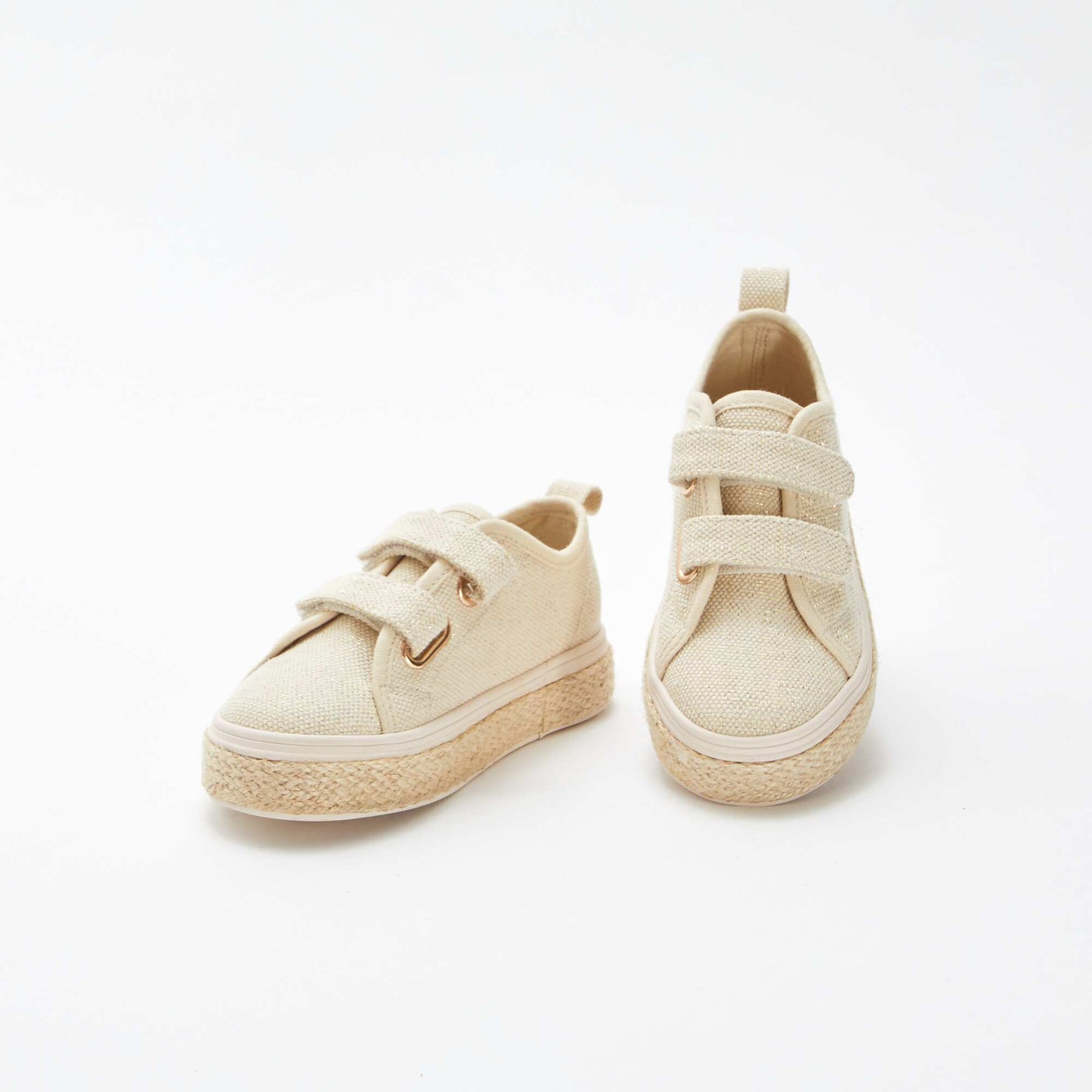 Low-top glitter trainers BEIGE