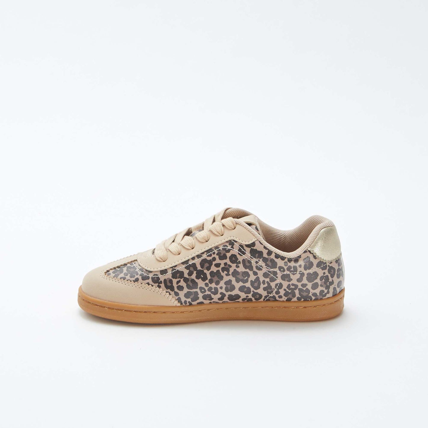 Leopard print trainers with laces BEIGE