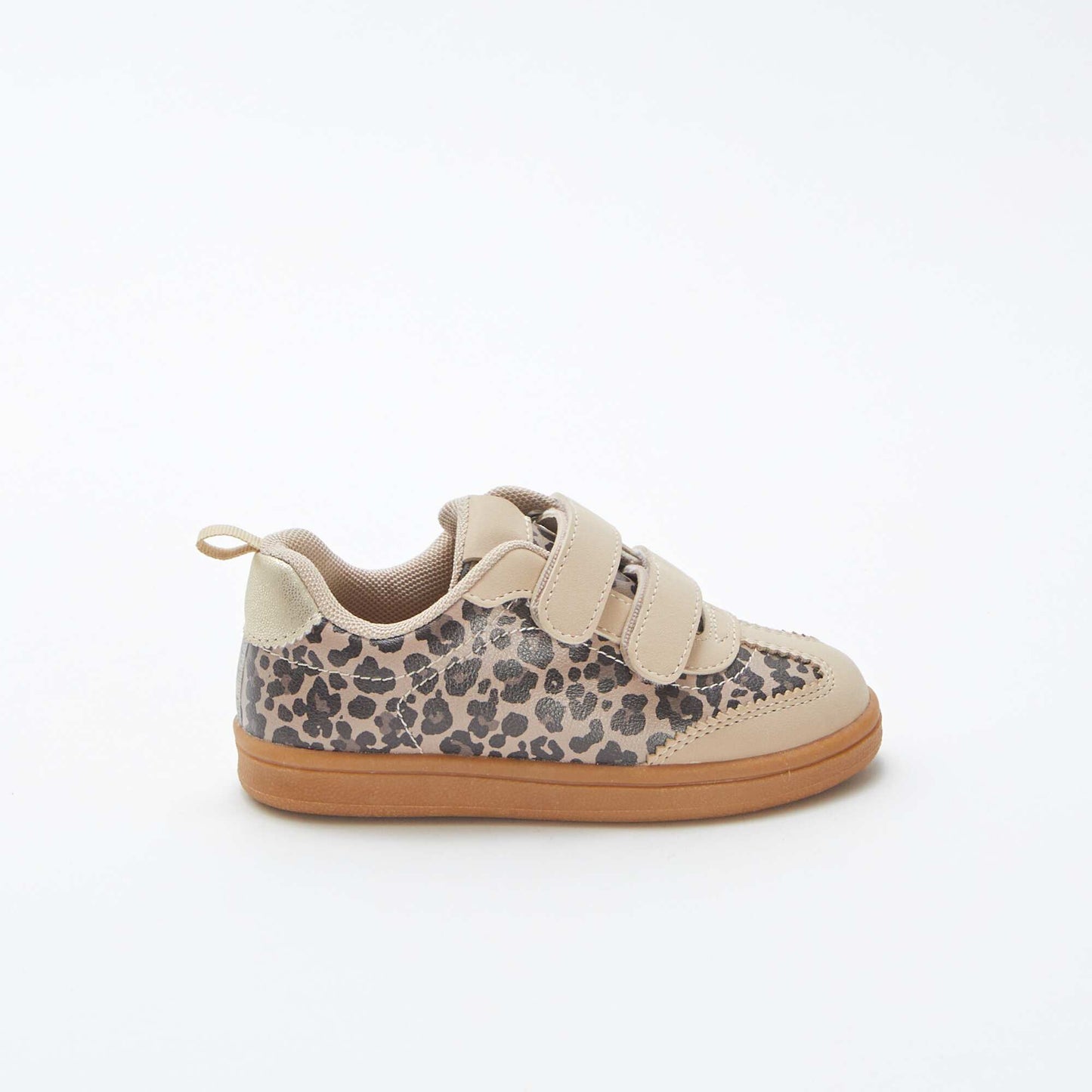 Low-top leopard print trainers BEIGE