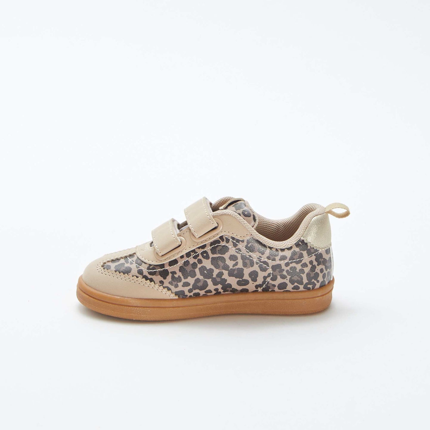 Low-top leopard print trainers BEIGE