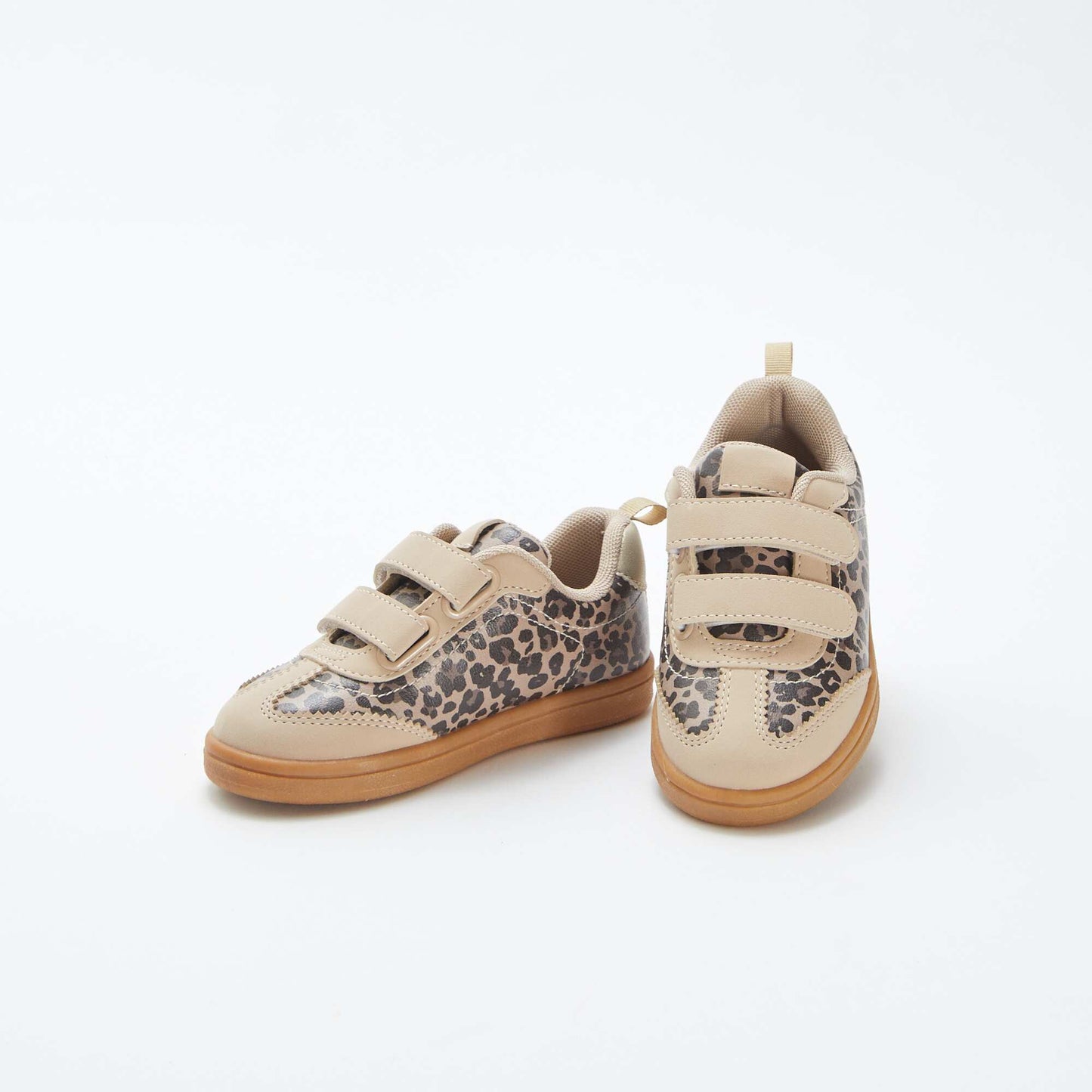 Low-top leopard print trainers BEIGE