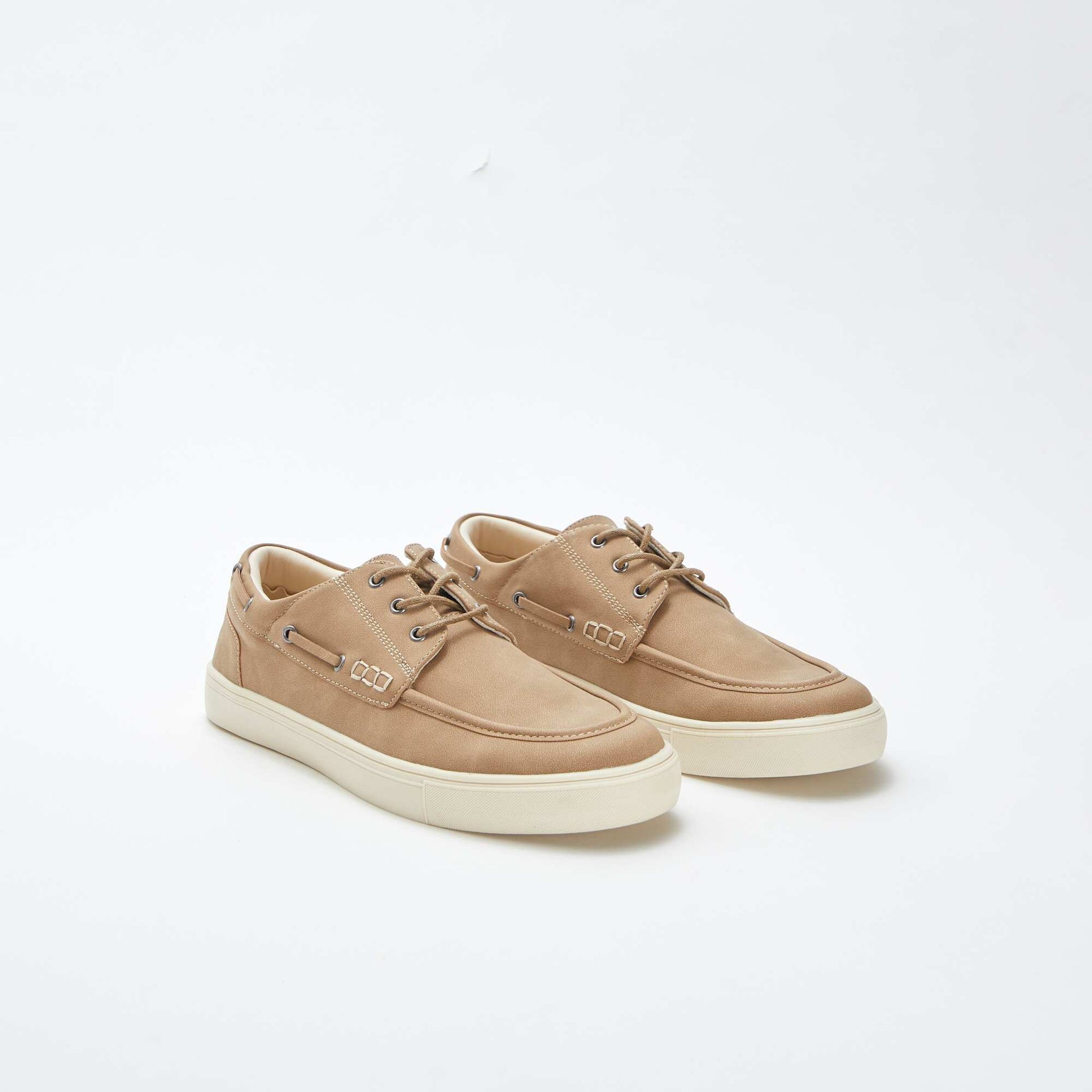 Lace-up deck shoes BEIGE