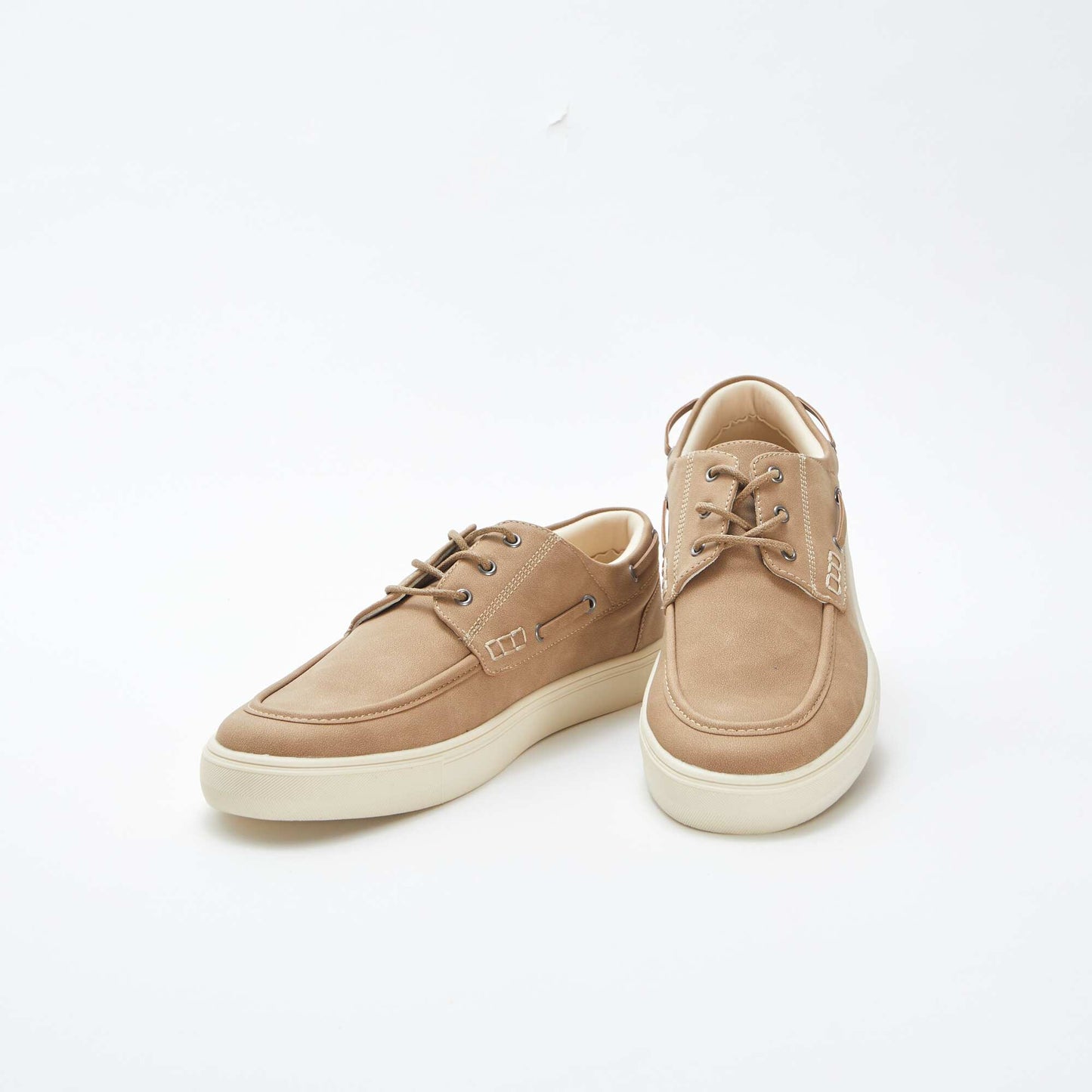 Lace-up deck shoes BEIGE