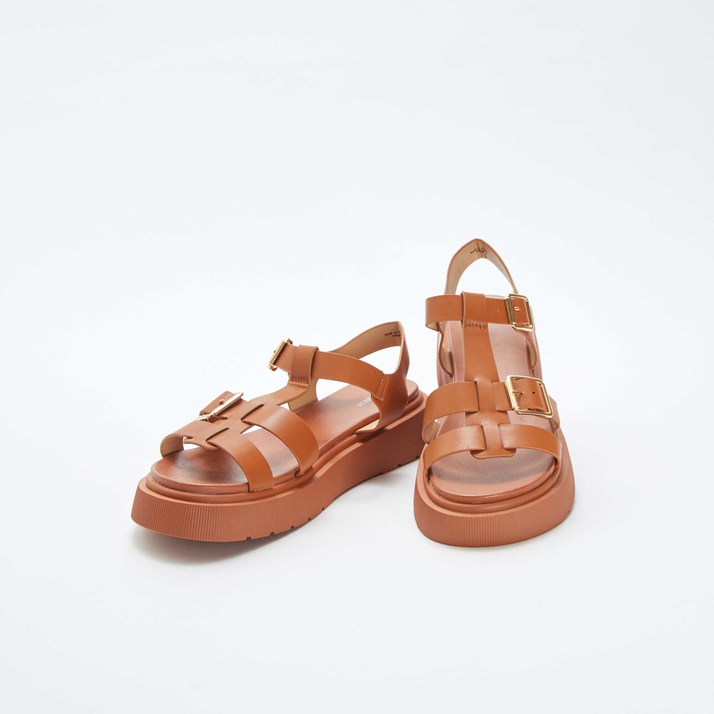 Synthetic sandals BROWN