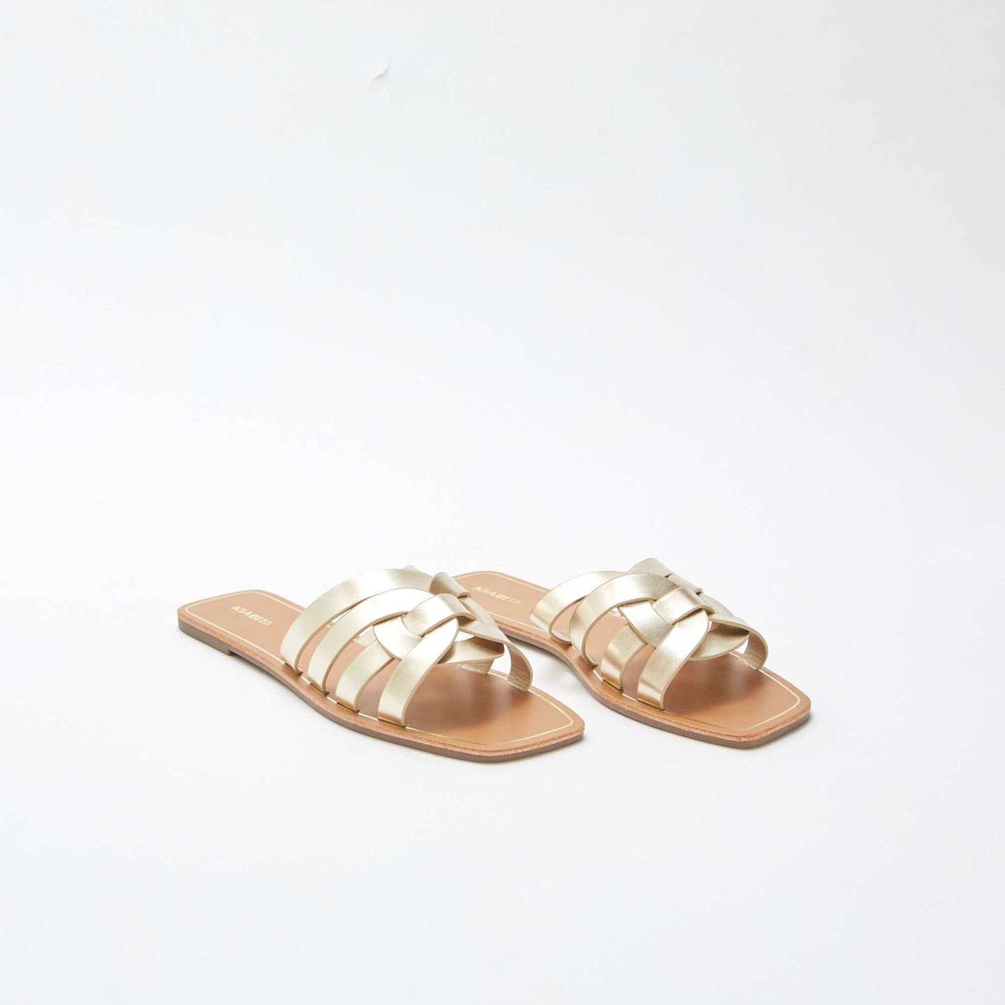 Sandals with crossover straps YELLOW