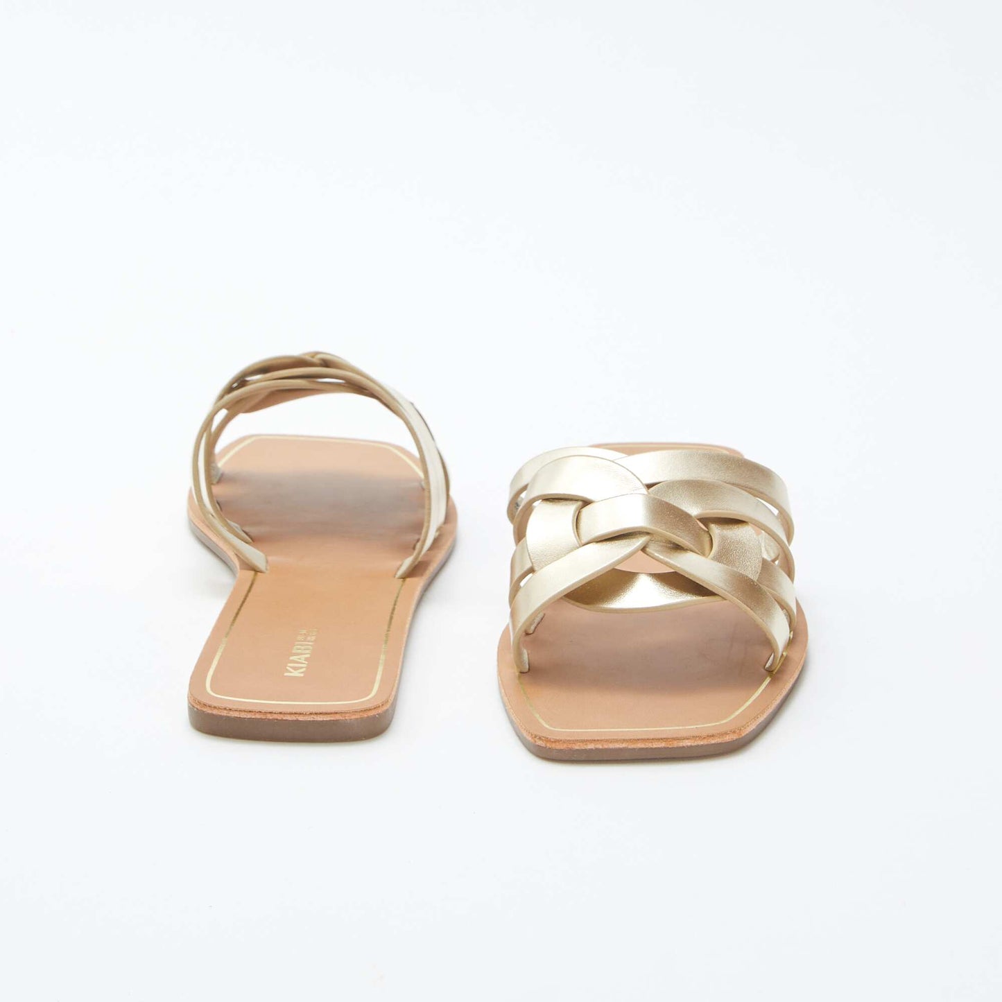 Sandals with crossover straps YELLOW