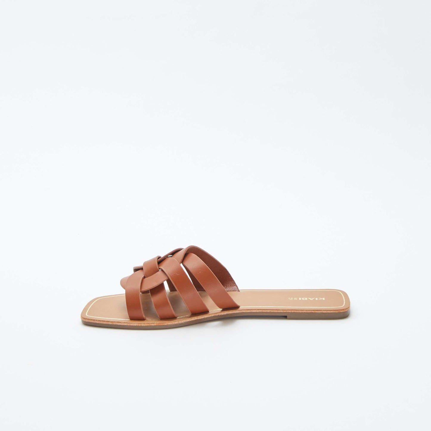 Sandals with crossover straps BROWN