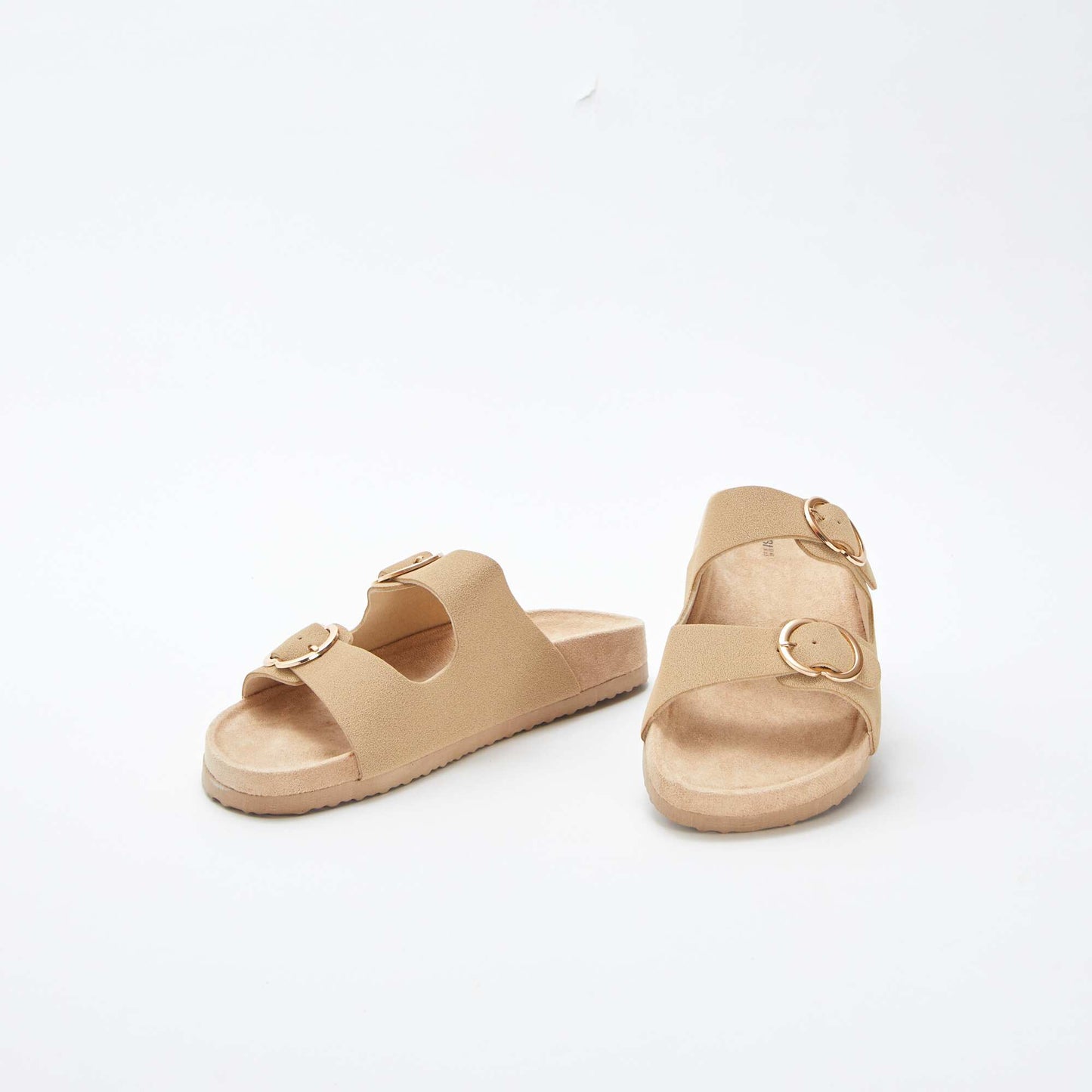 Chunky mules with double straps BEIGE